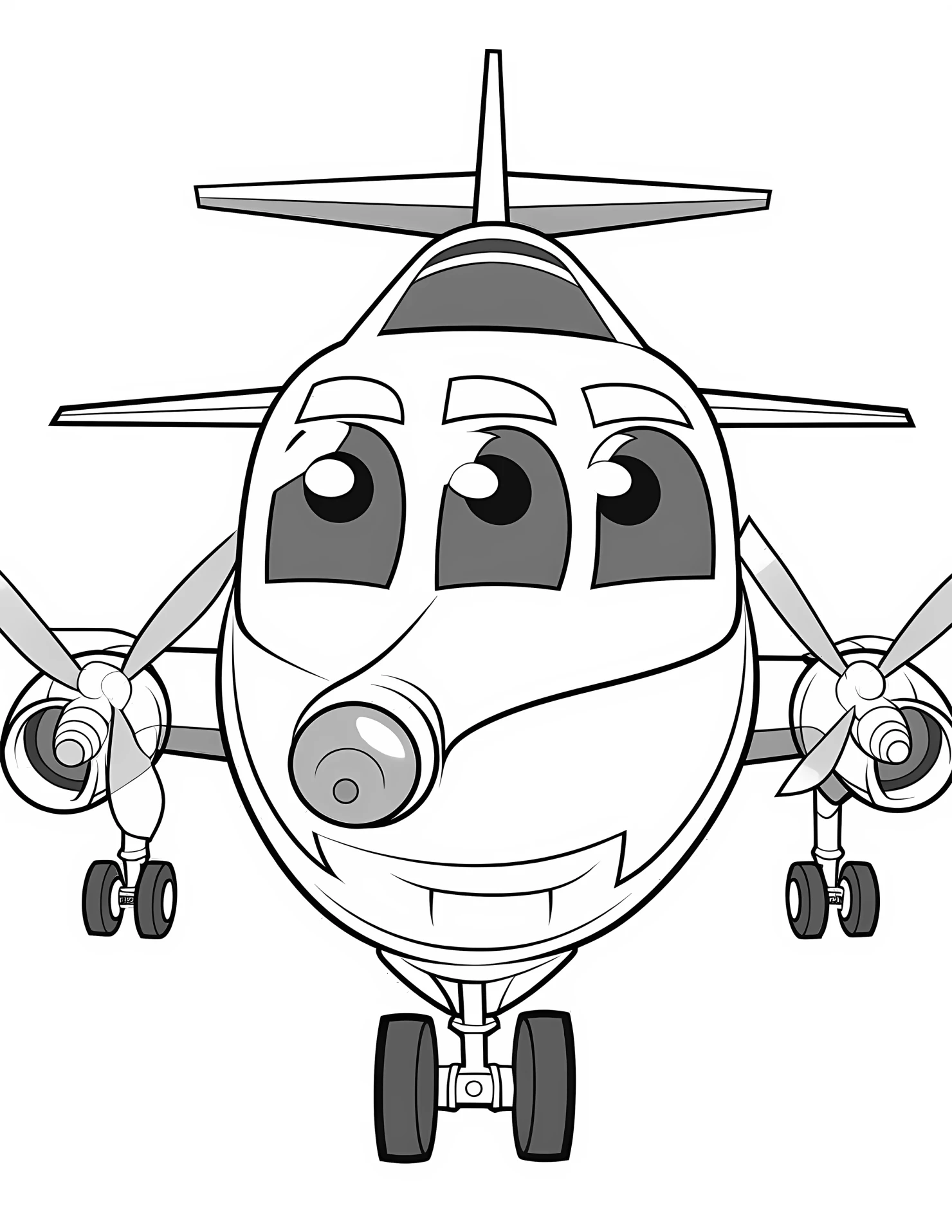 Private jet for kids coloring page on white color background #32460