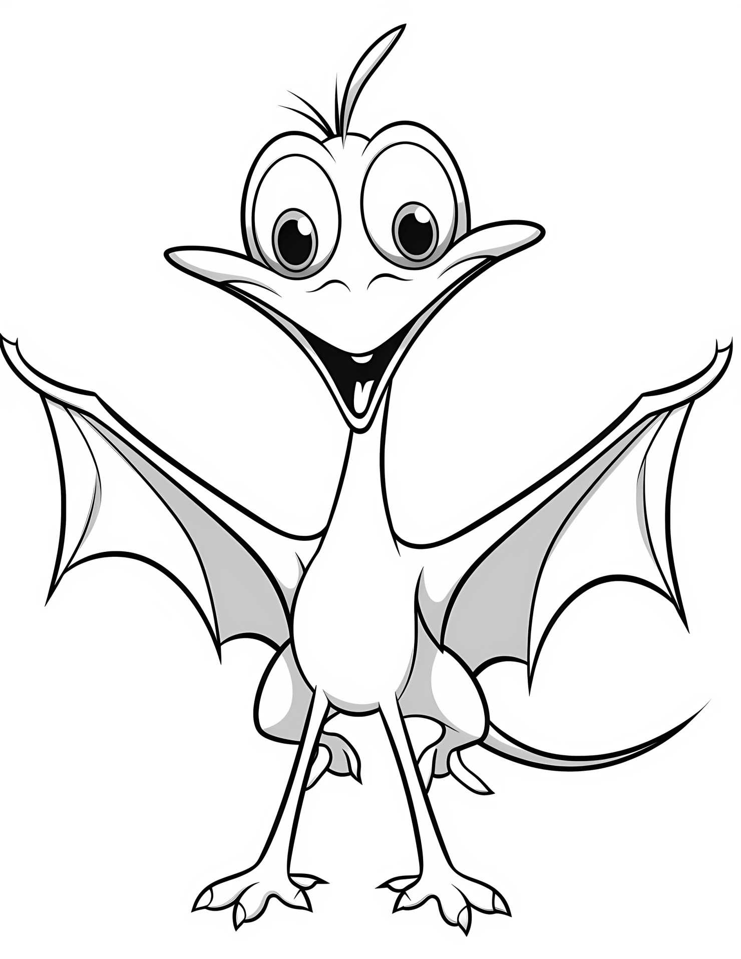 Pterodactyl for kids coloring page on white color background #32463