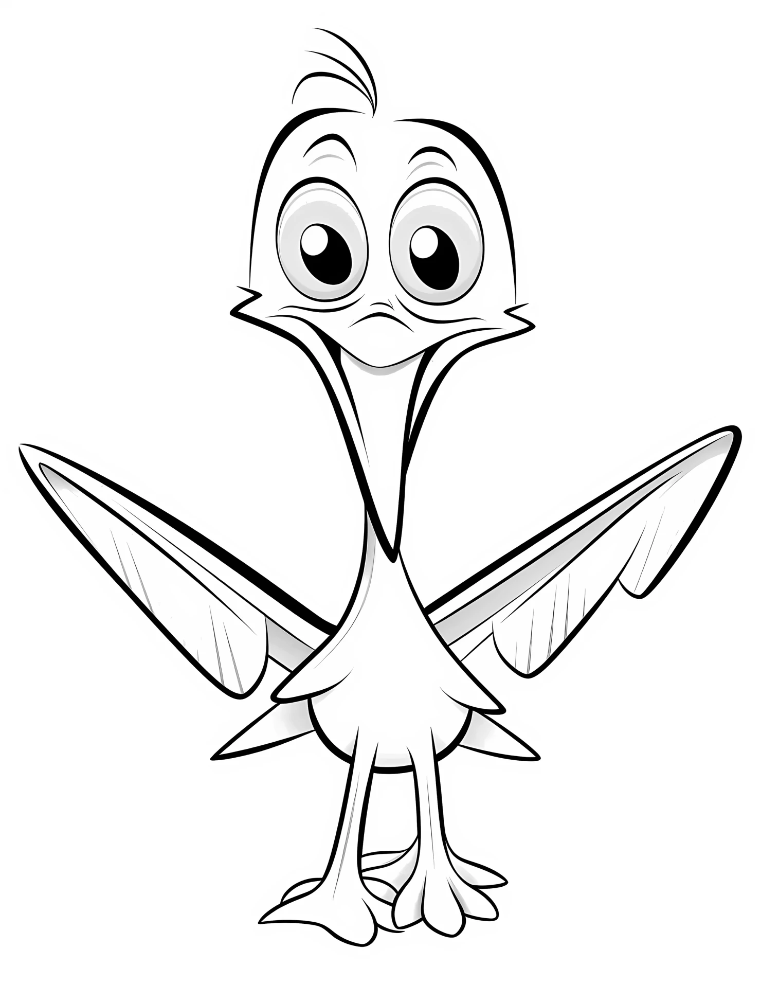Pterodactyl for kids coloring page on white color background #32465