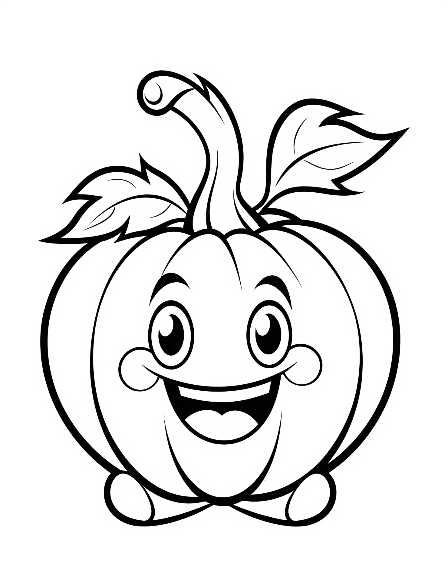 Pumpkin for kids coloring page on white color background #32468