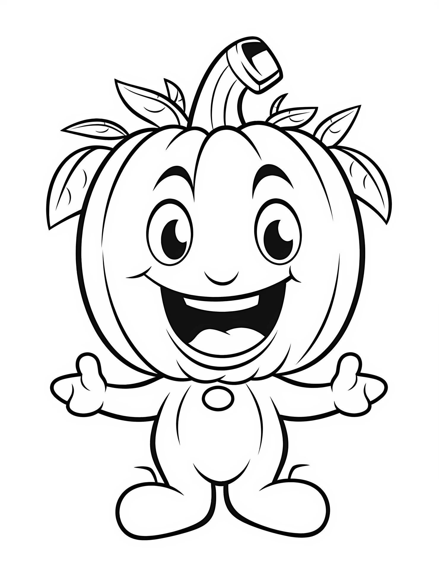 Pumpkin for kids coloring page on white color background #32469