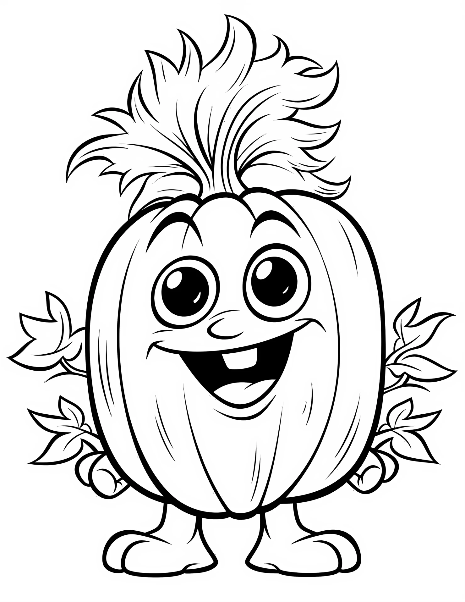 Pumpkin for kids coloring page on white color background #32470