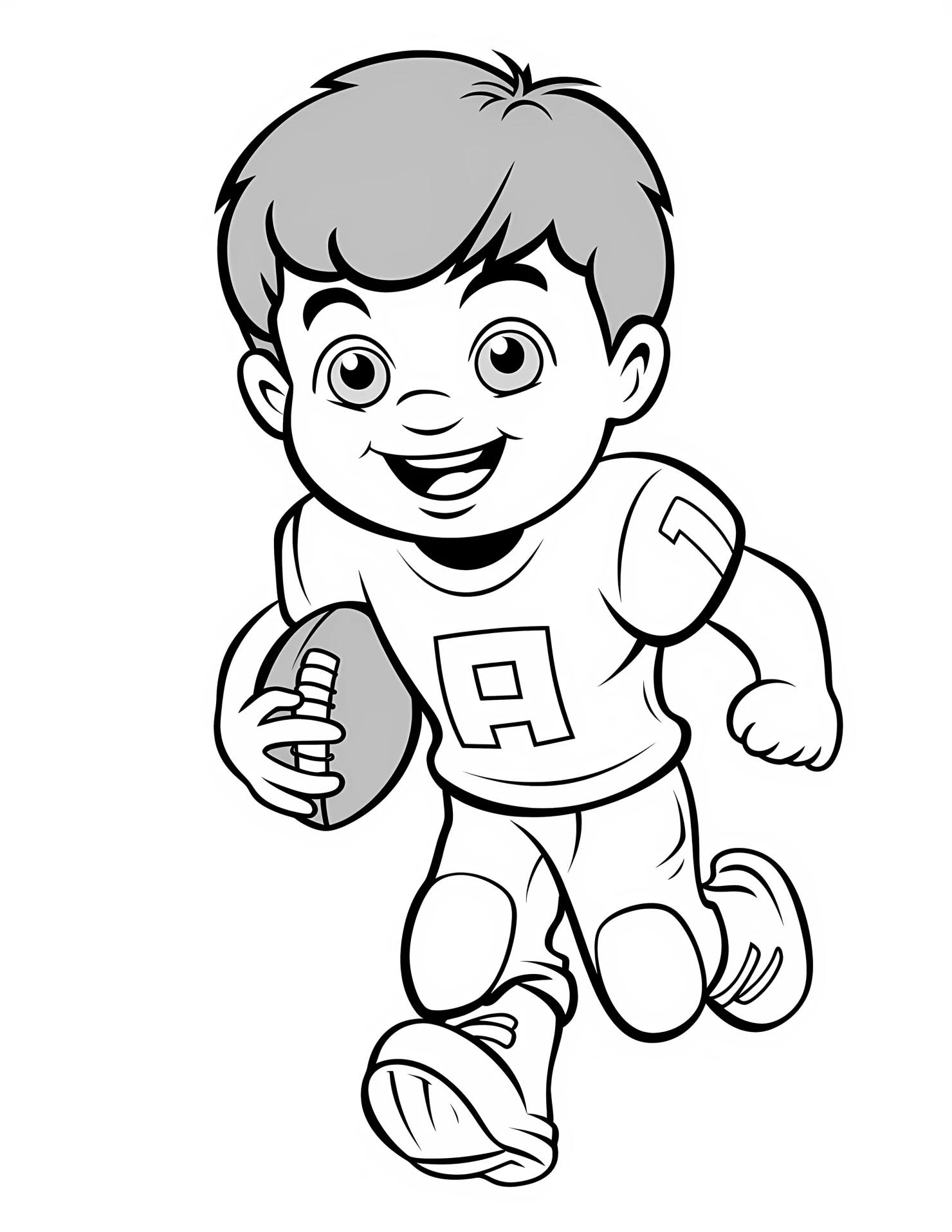 Quarterback for kids coloring page on white color background #32474