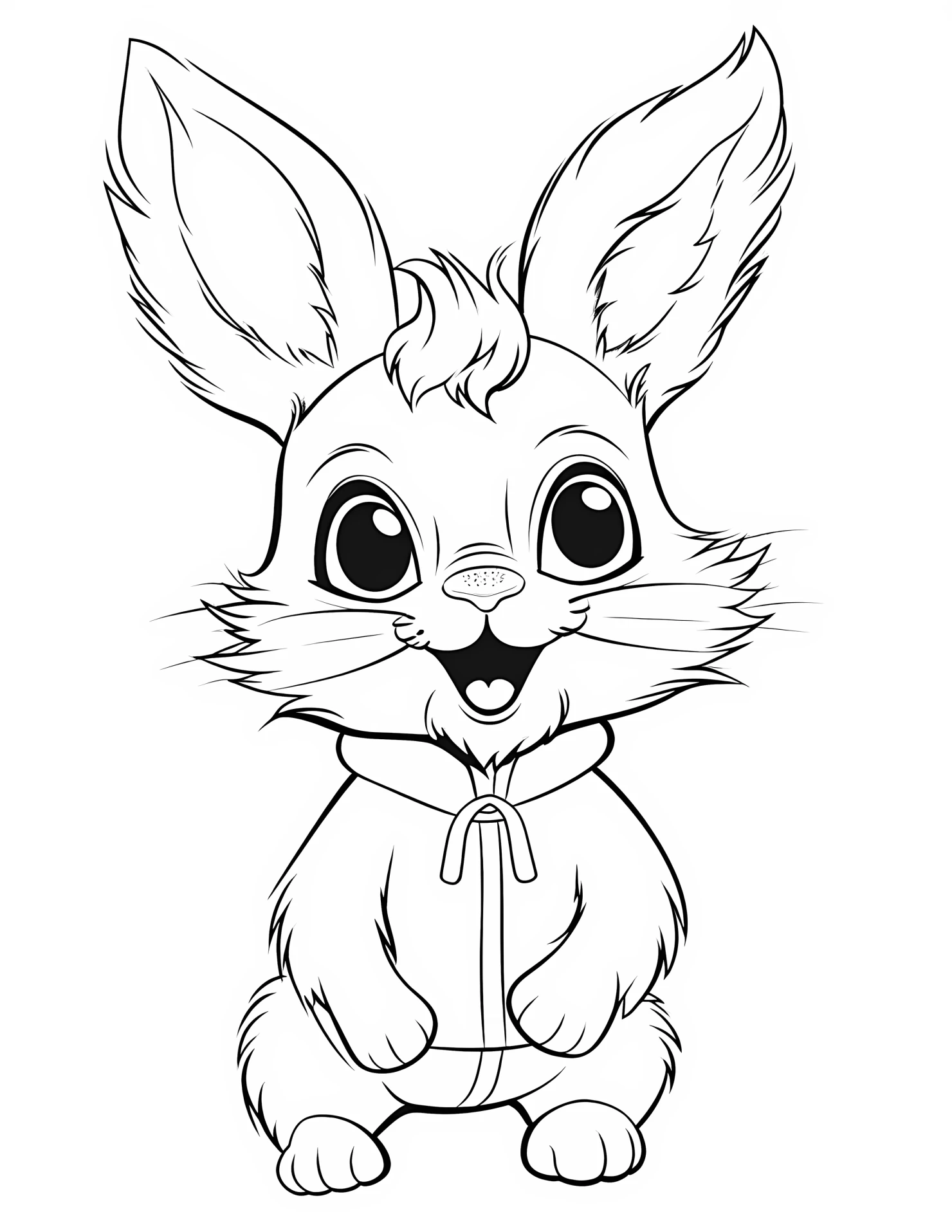 Rabbit for kids coloring page on white color background #32481