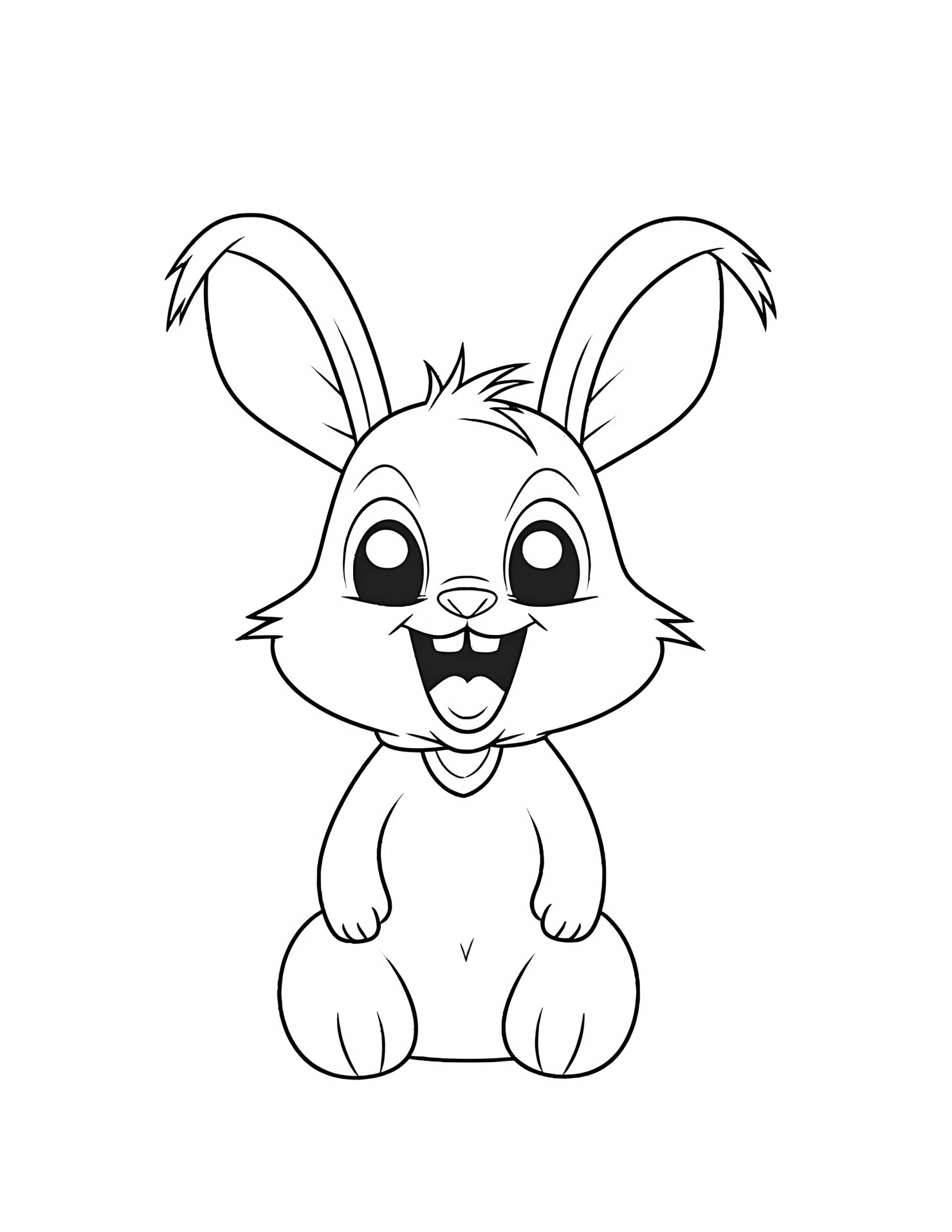 Rabbit for kids coloring page on white color background #32483