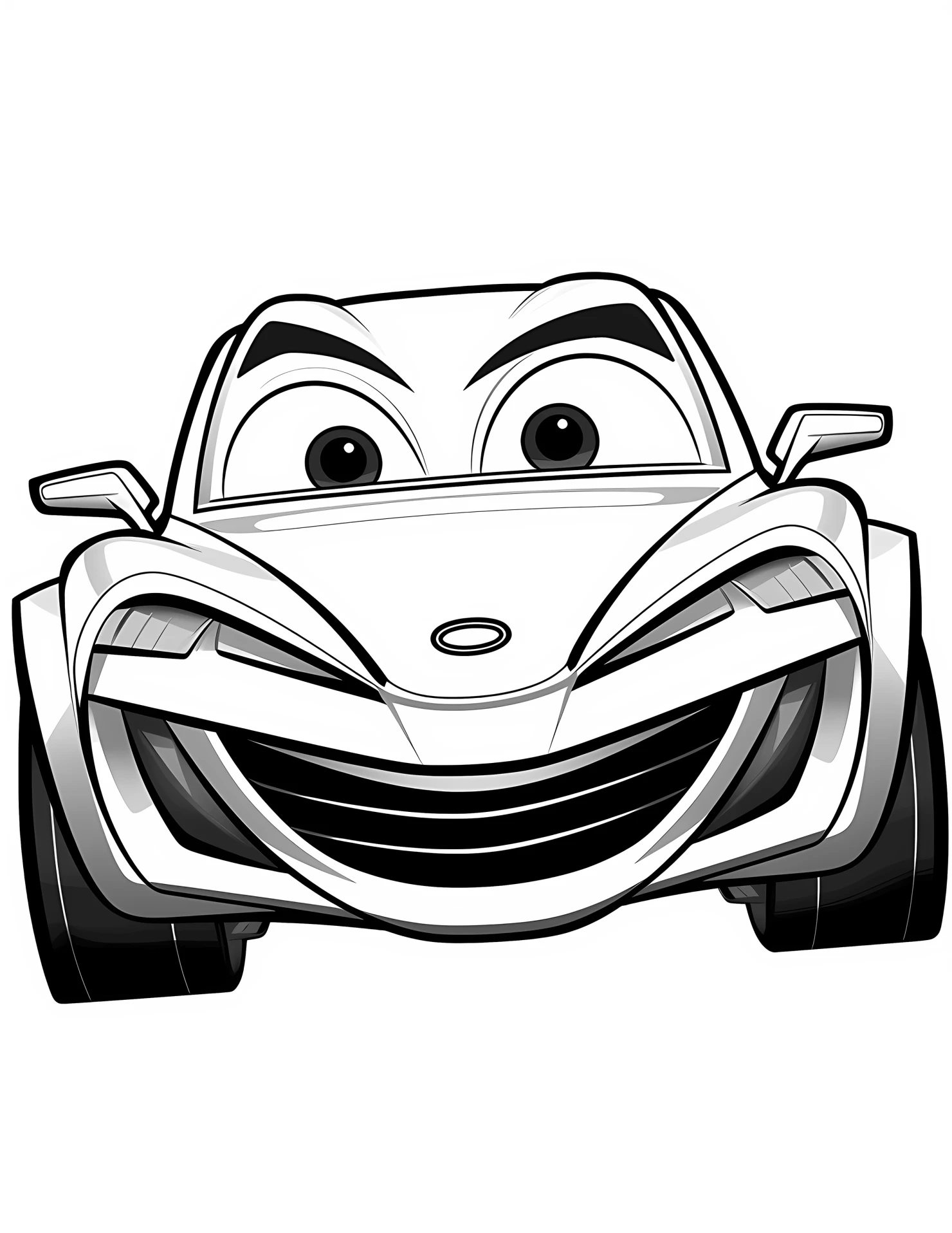 Racing car for kids coloring page on white color background #32486