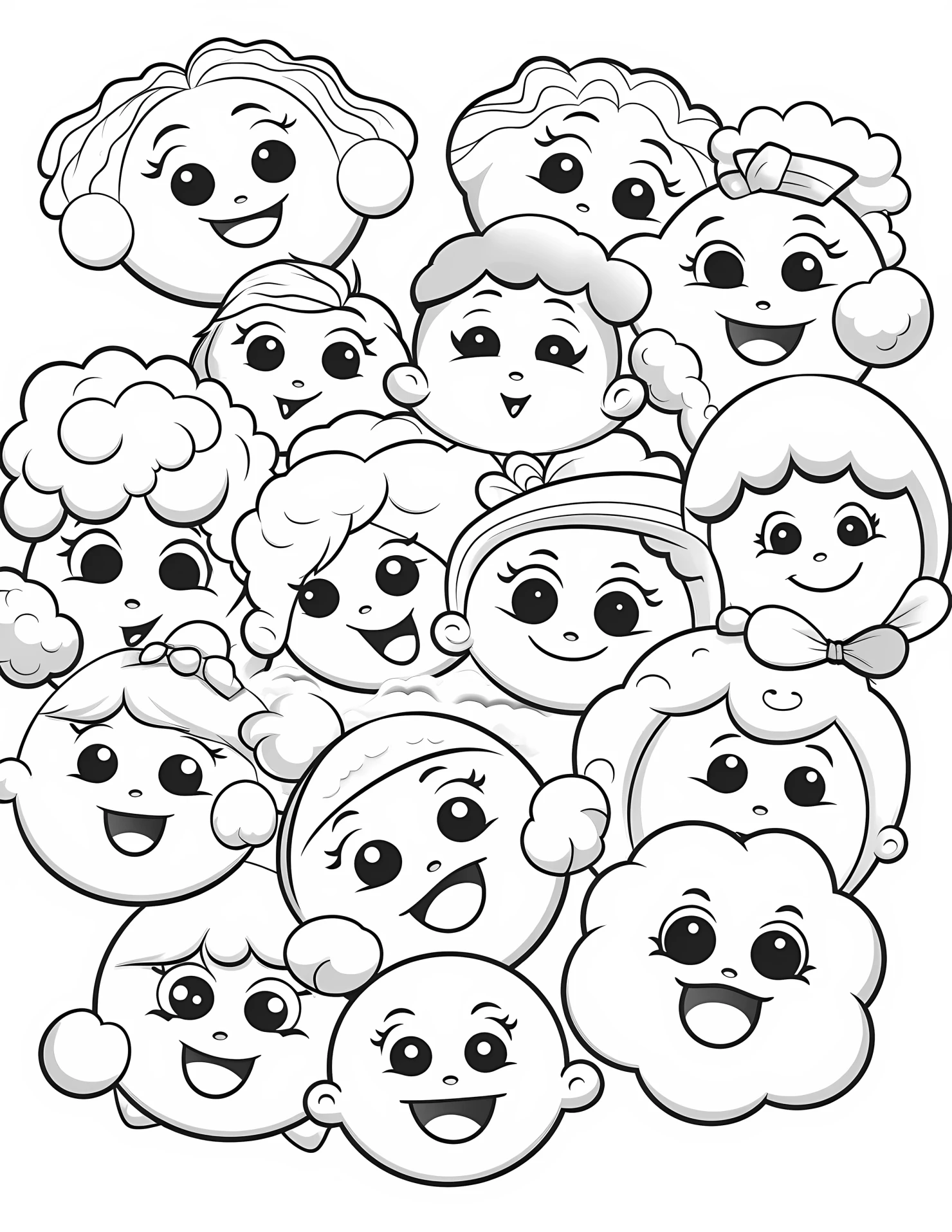 Face for kids coloring page on white color background #32494