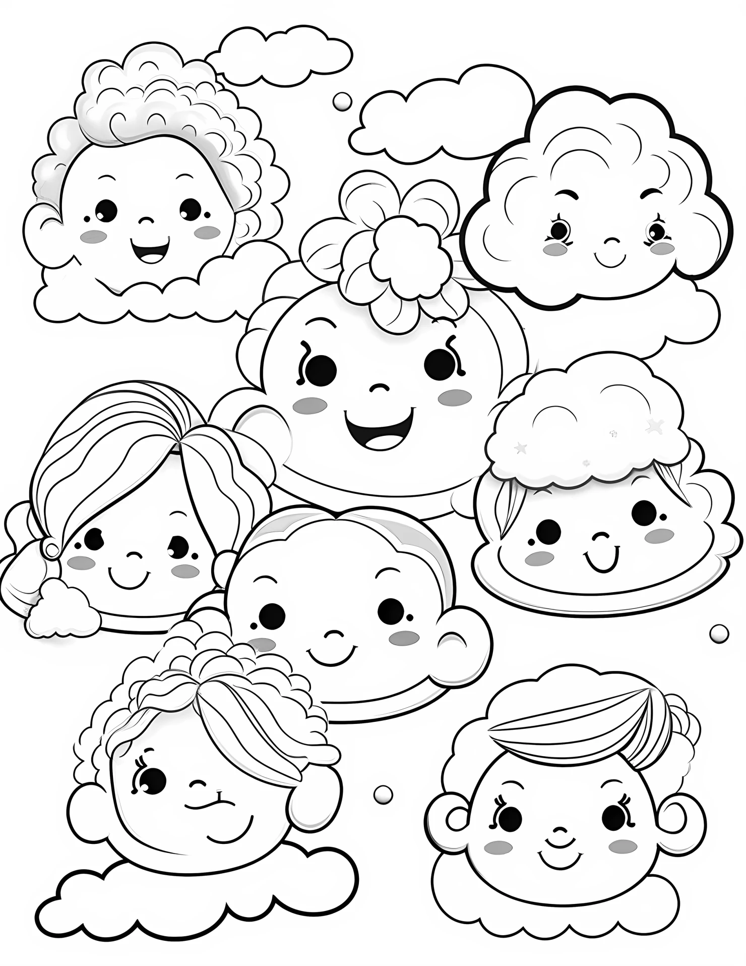 Face for kids coloring page on white color background #32495