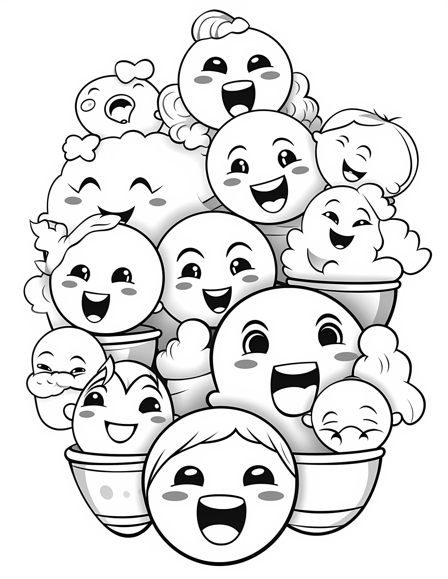 Face for kids coloring page on white color background #32496