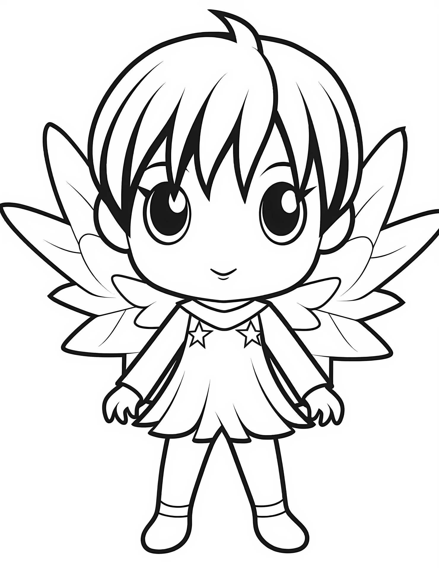 Rainbow fairy for kids coloring page on white color background #32504
