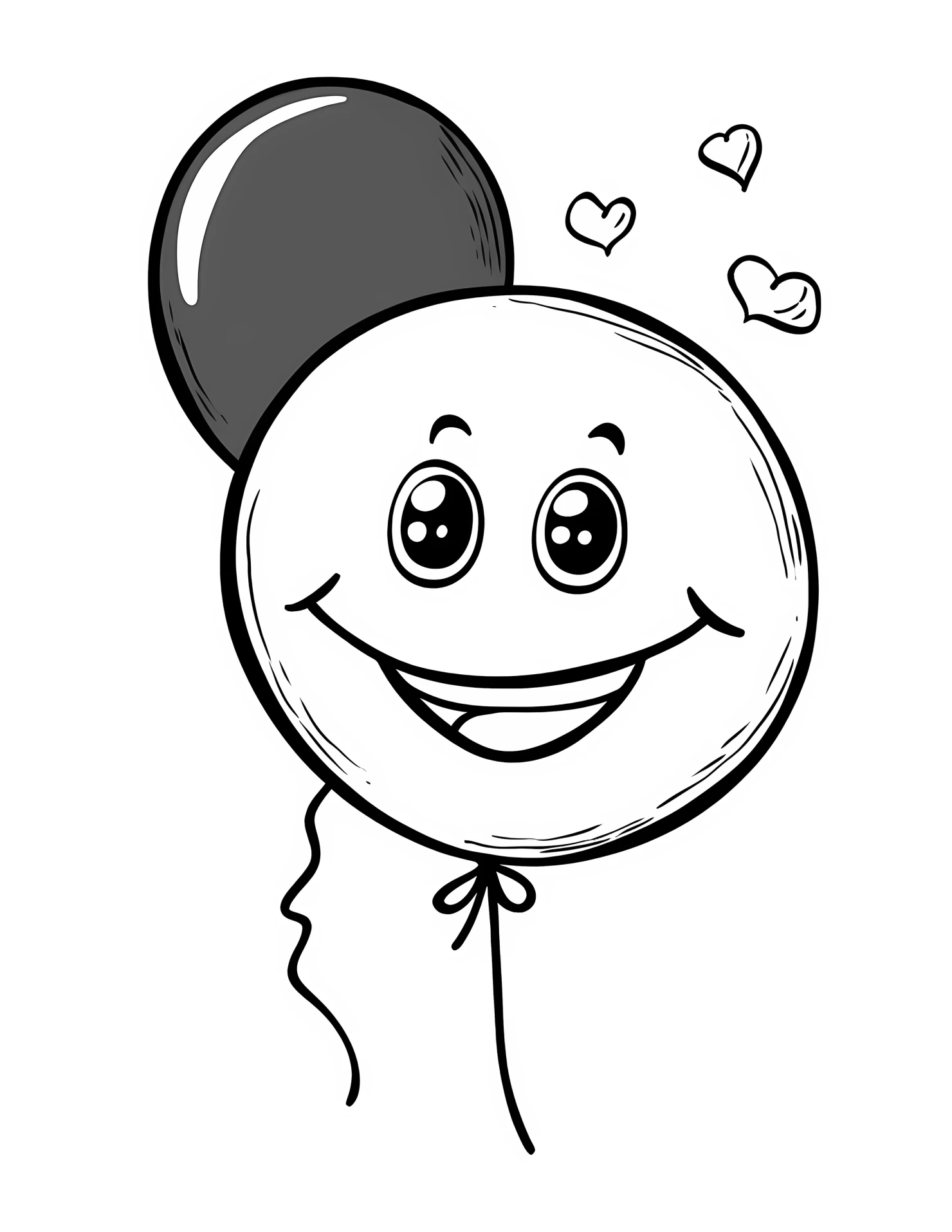Balloon for kids coloring page on white color background #32517