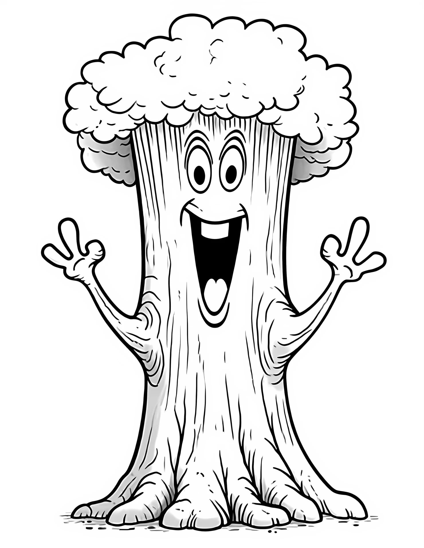 Redwood tree for kids coloring page on white color background #32521