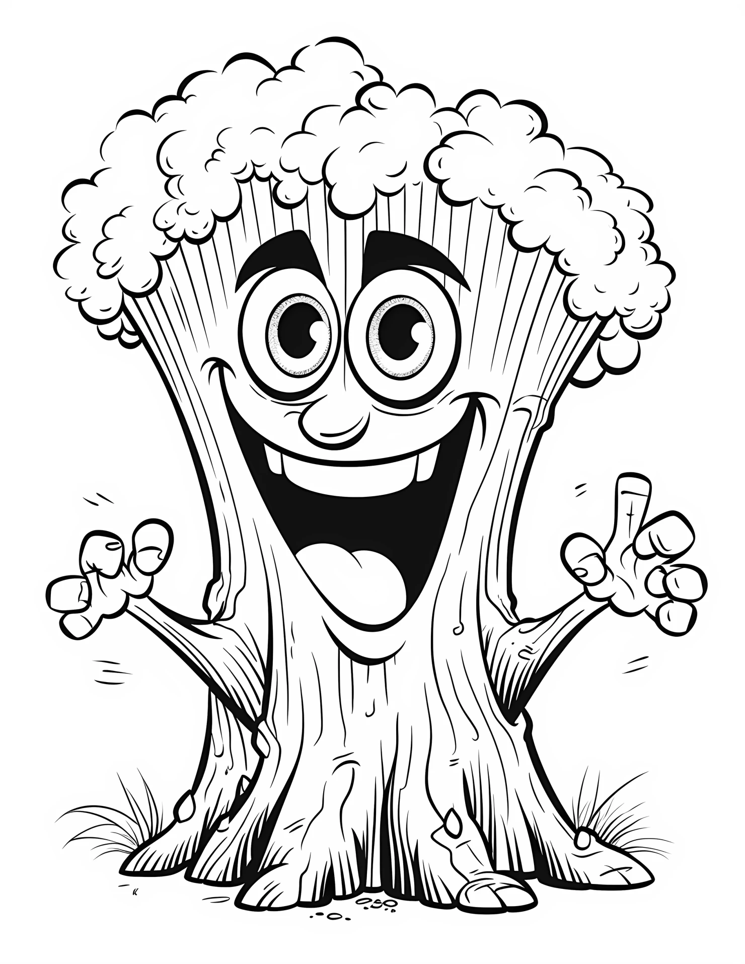 Redwood tree for kids coloring page on white color background #32522