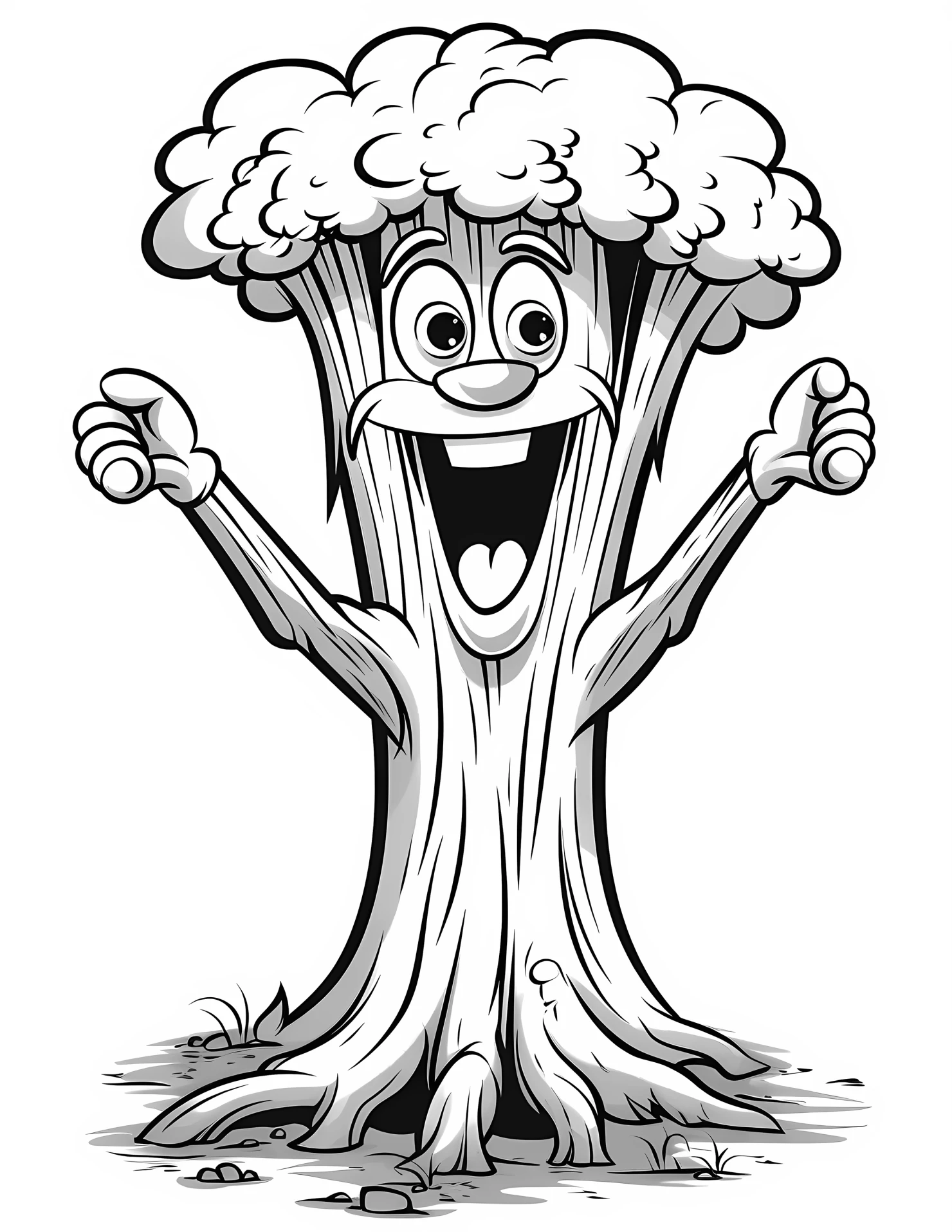 Redwood tree for kids coloring page on white color background #32523