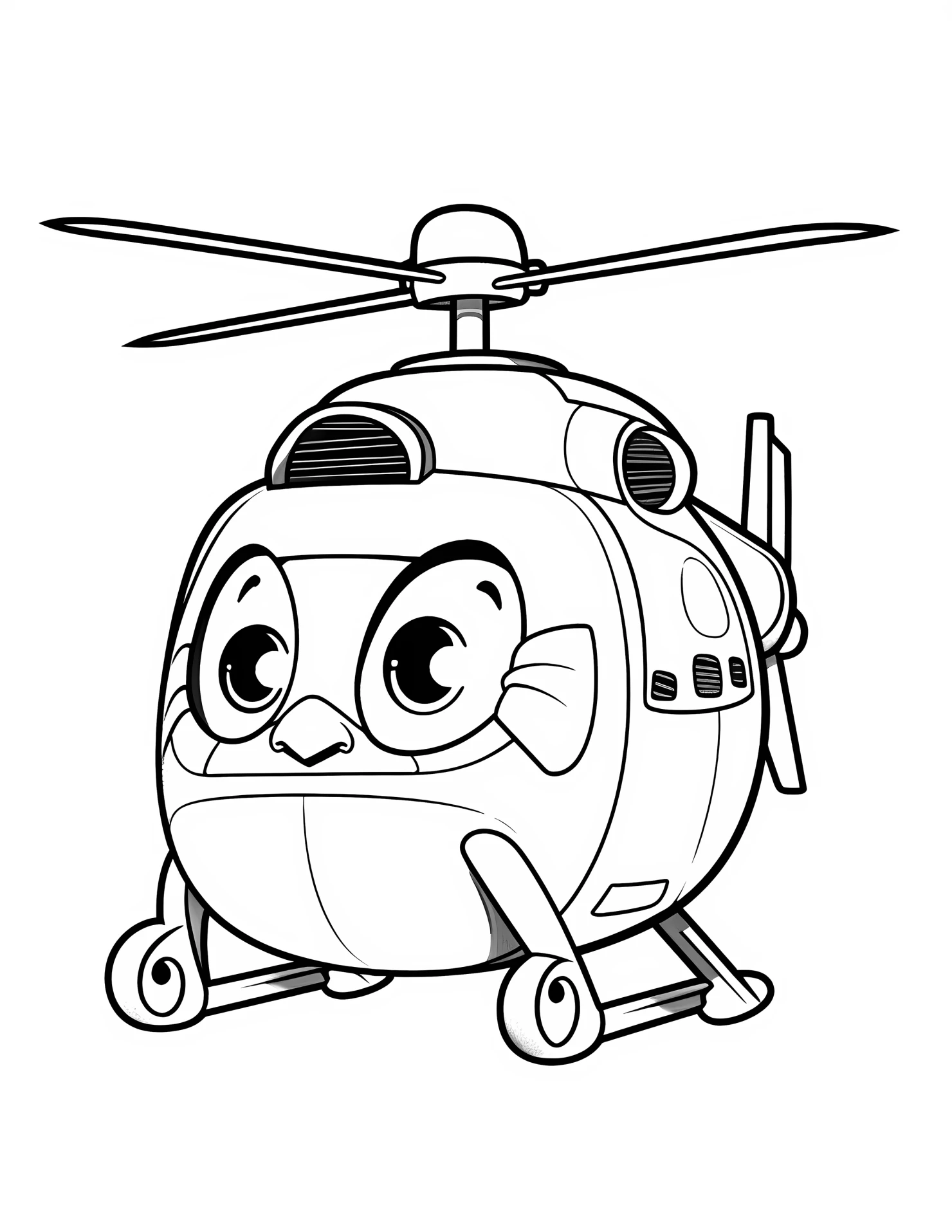 Rescue helicopter for kids coloring page on white color background #32537