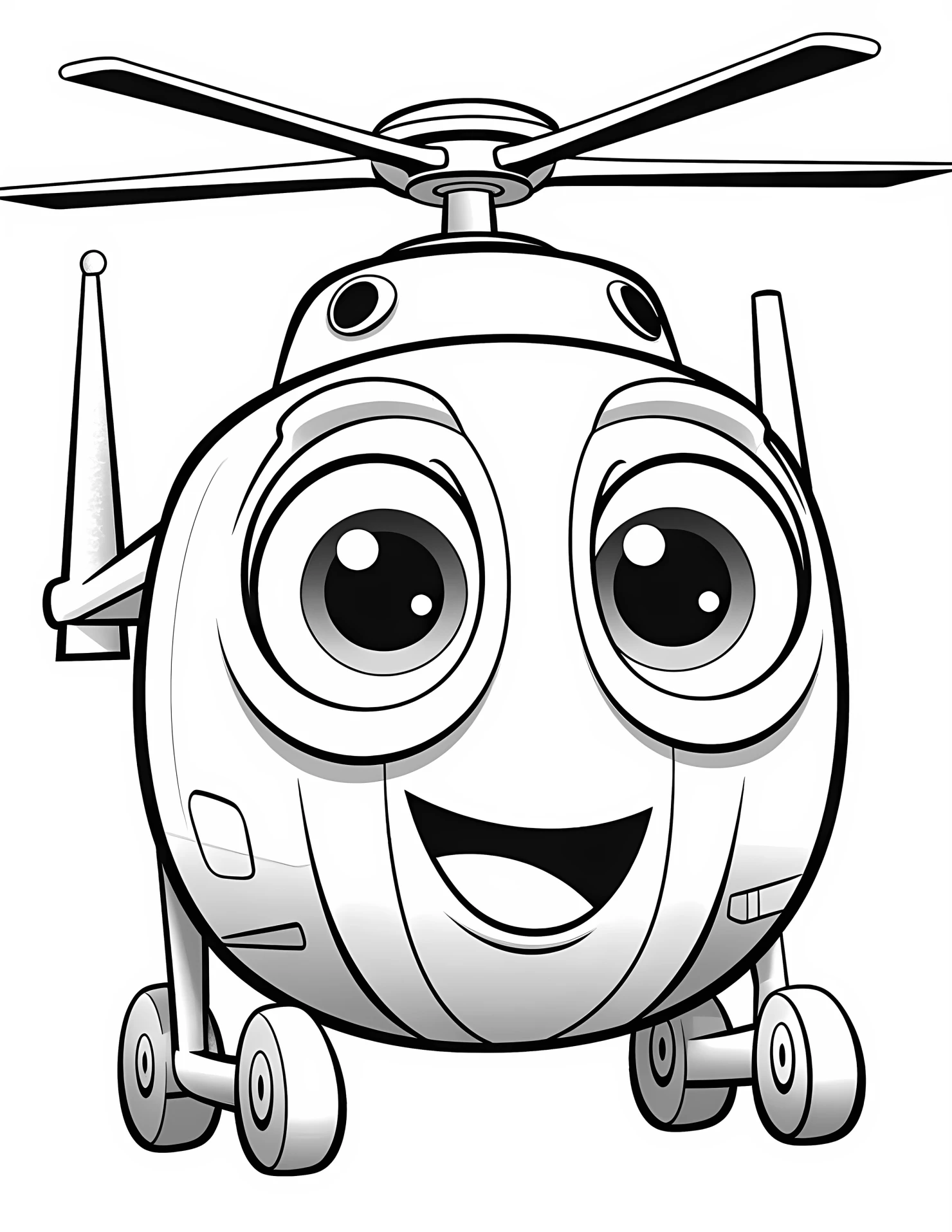 Rescue helicopter for kids coloring page on white color background #32539