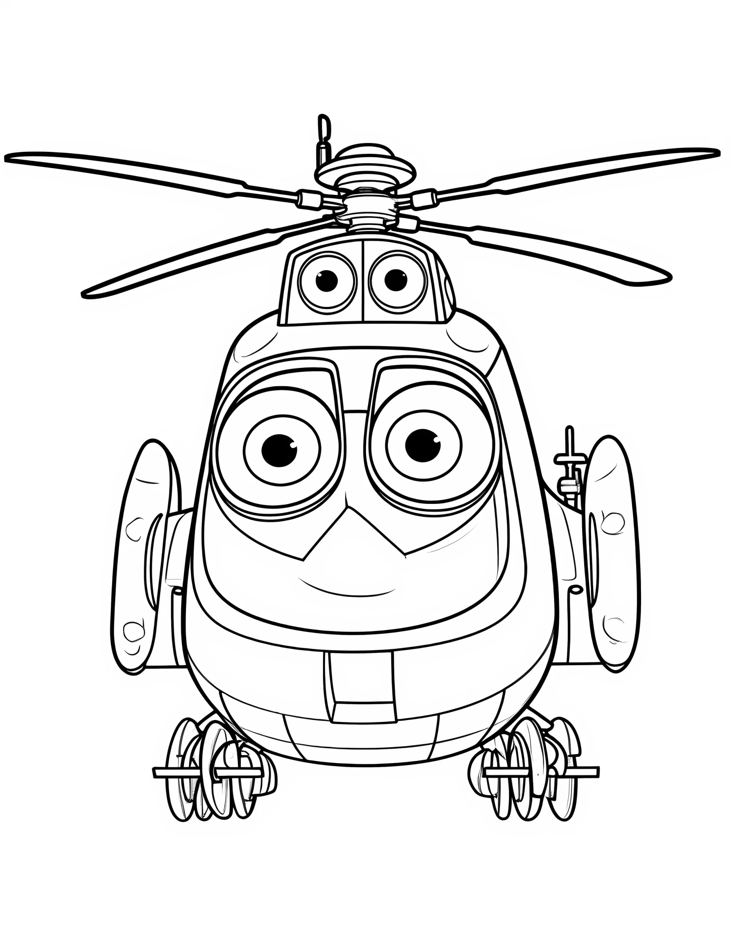 Rescue helicopter for kids coloring page on white color background #32540