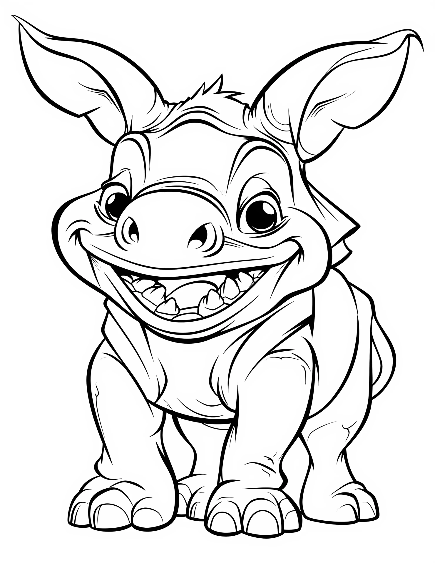 Rhinoceros for kids coloring page on white color background #32543