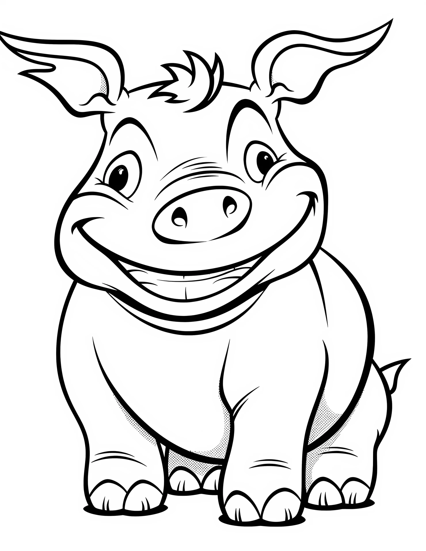 Rhinoceros for kids coloring page on white color background #32545