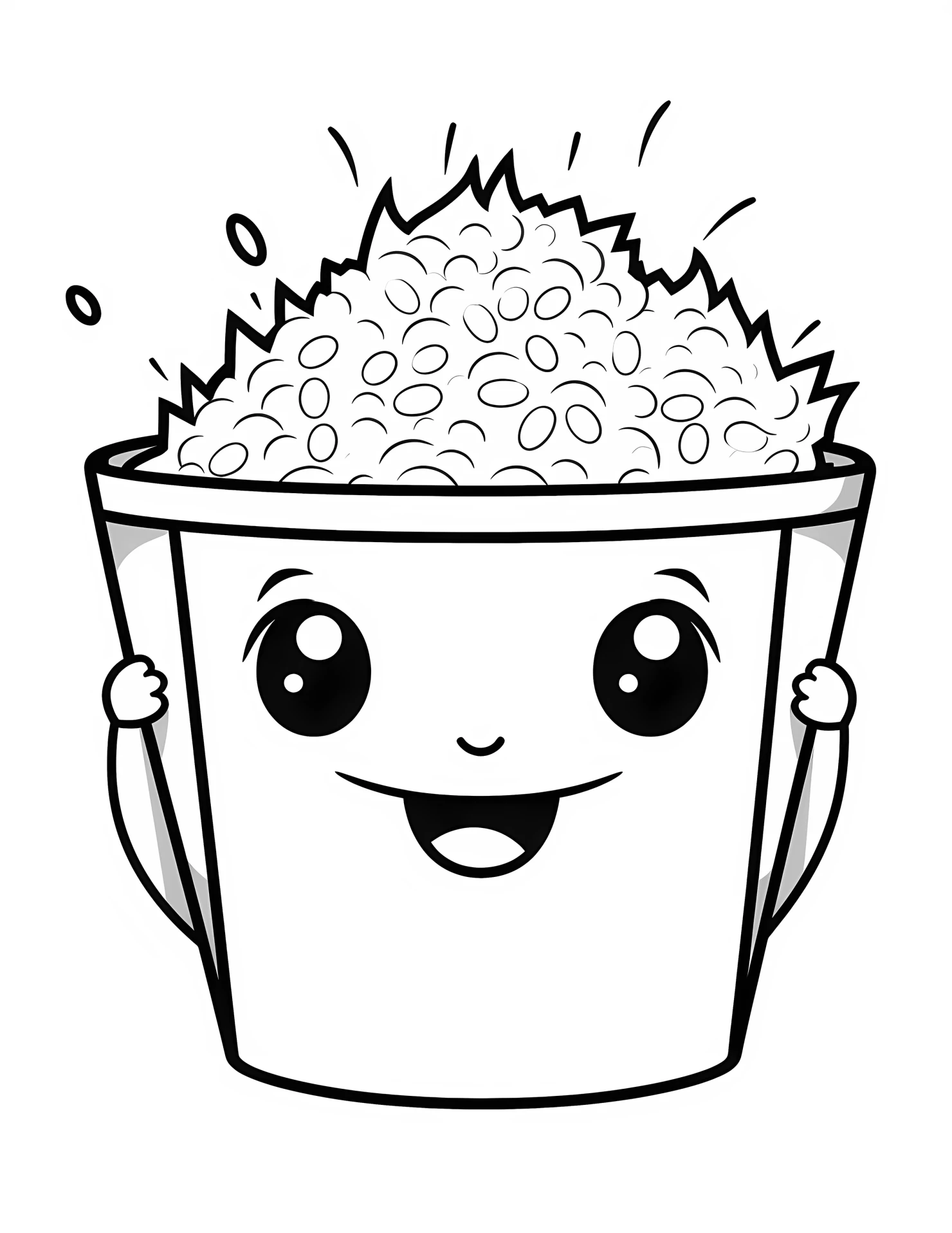Rice for kids coloring page on white color background #32546