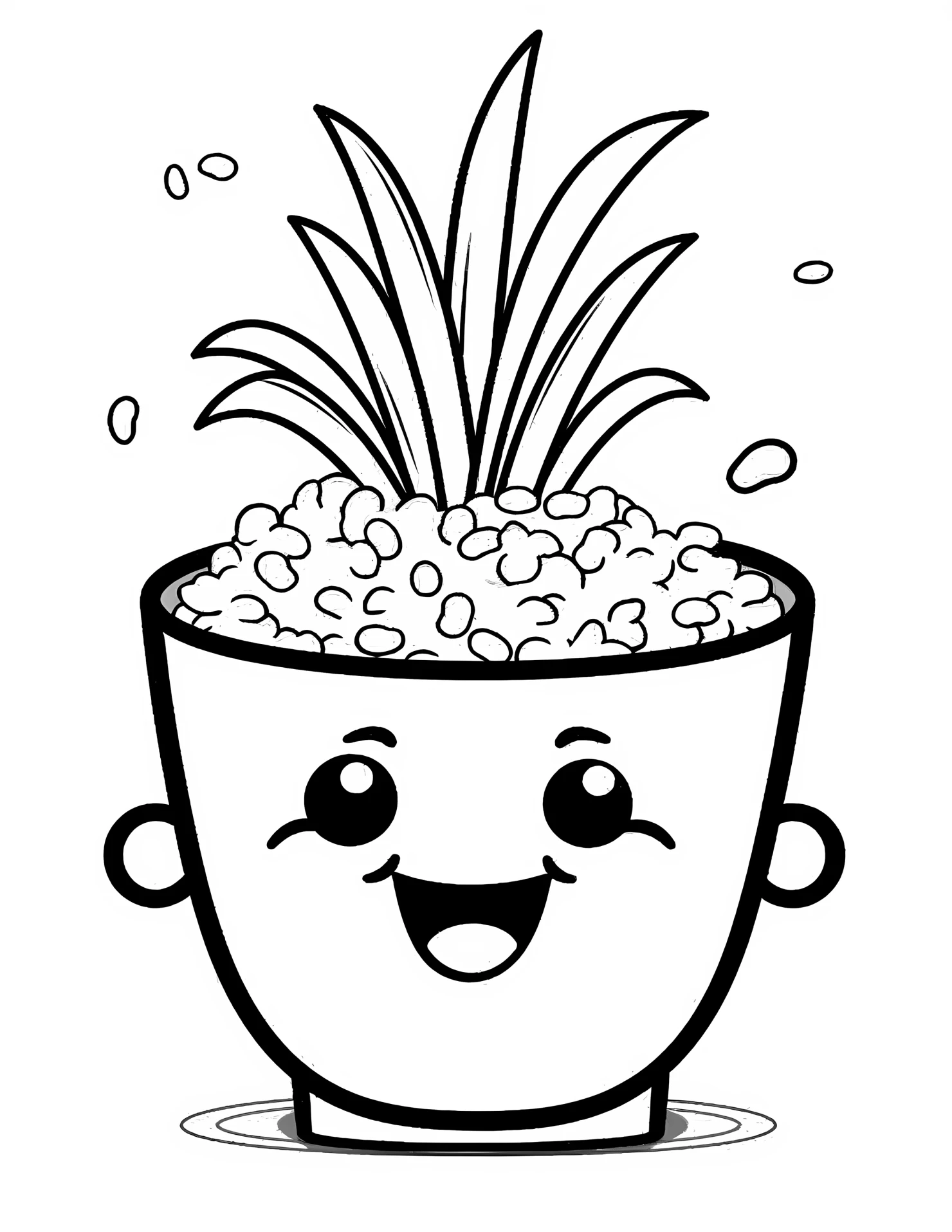 Rice for kids coloring page on white color background #32547