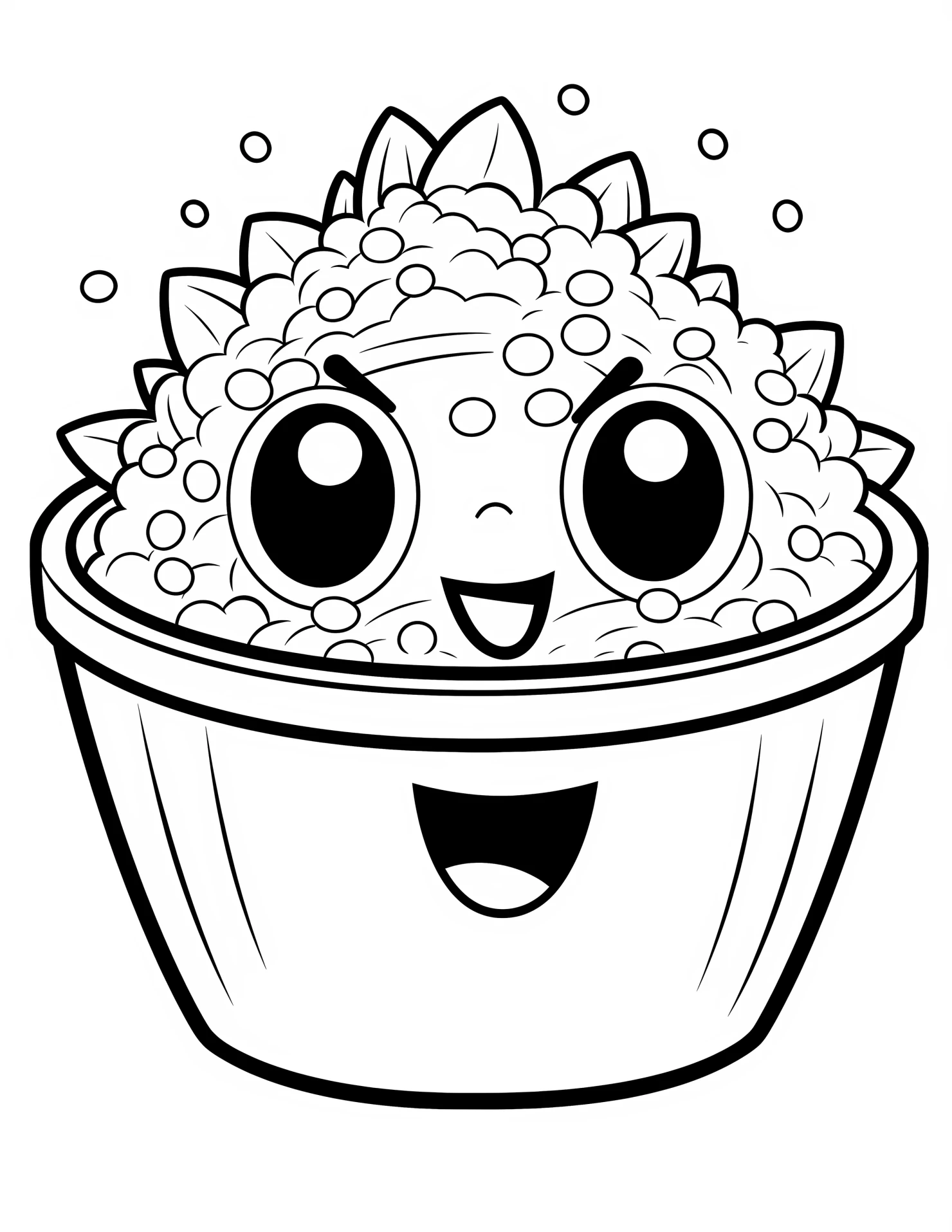 Rice for kids coloring page on white color background #32549
