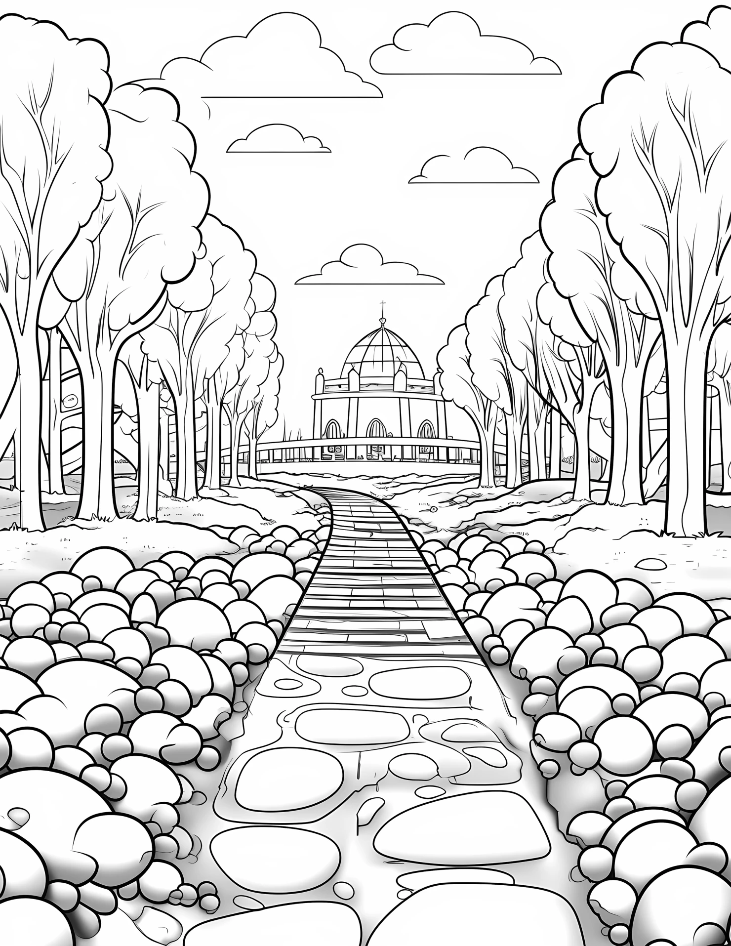 Riverbed for kids coloring page on white color background #32556