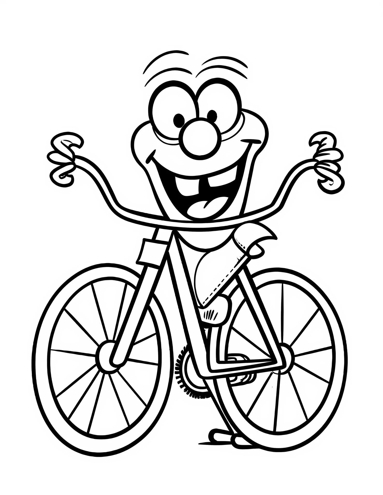 Road bike for kids coloring page on white color background #32558