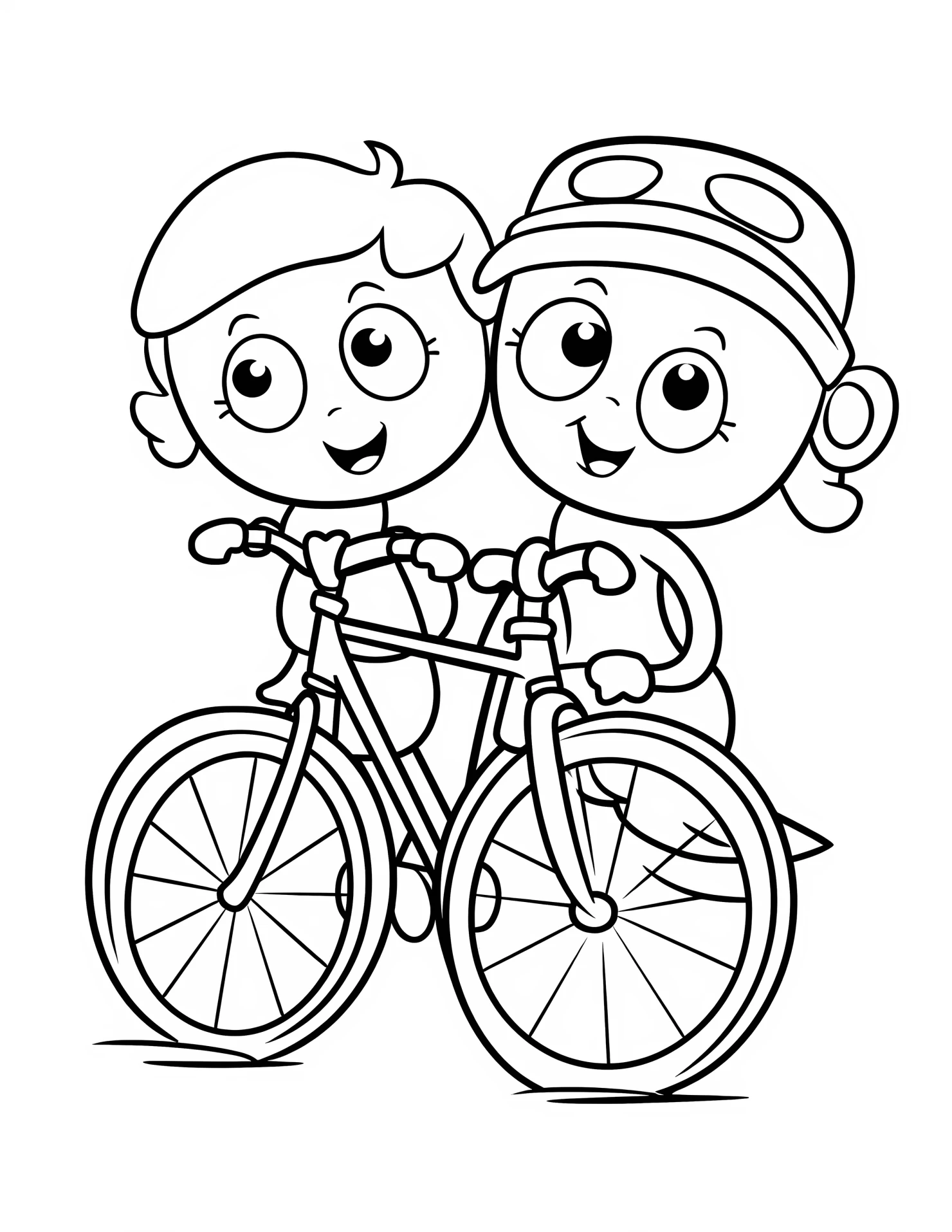 Road bike for kids coloring page on white color background #32561