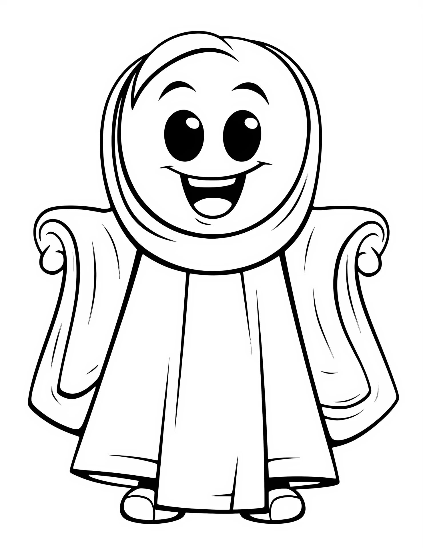 Robe for kids coloring page on white color background #32563