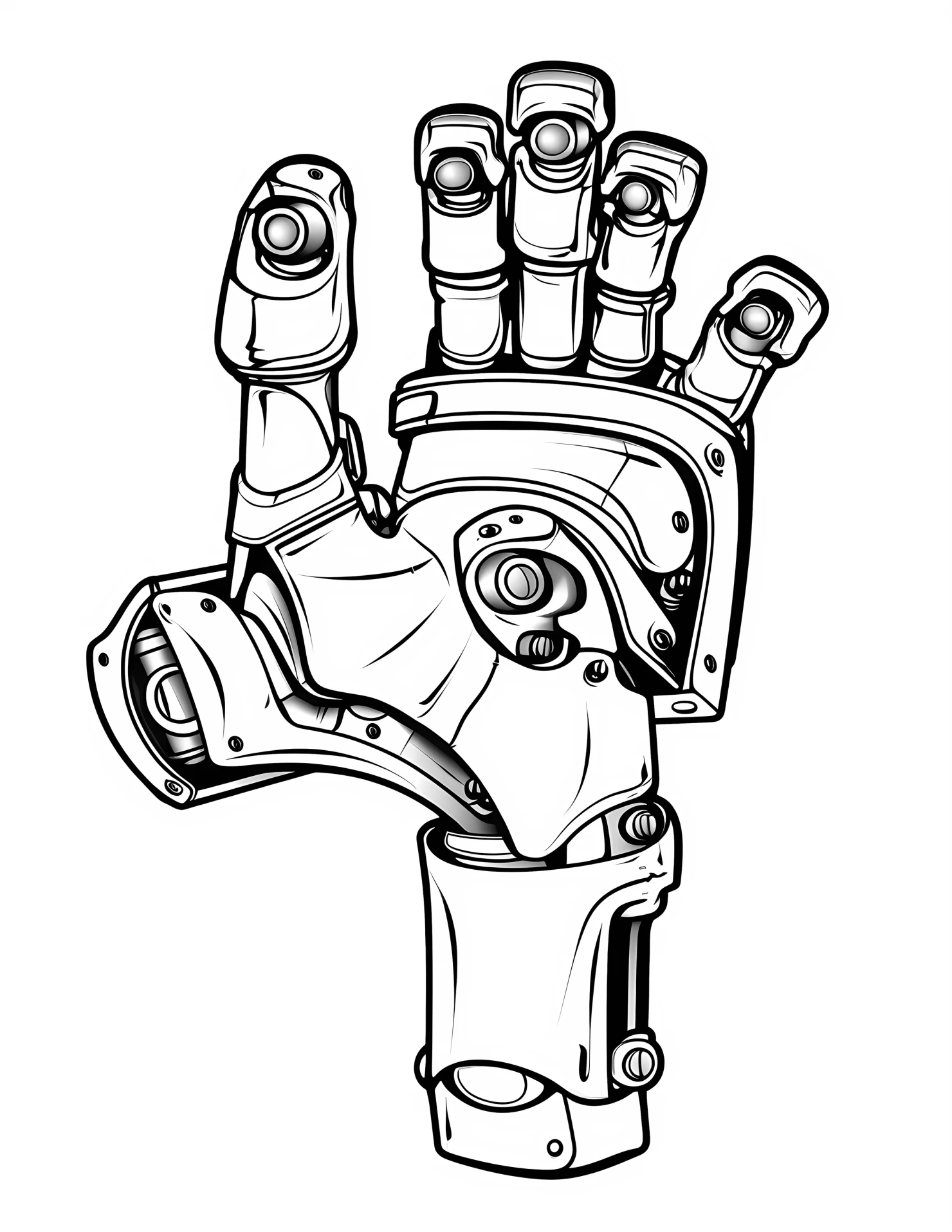 Robotic for kids coloring page on white color background #32570