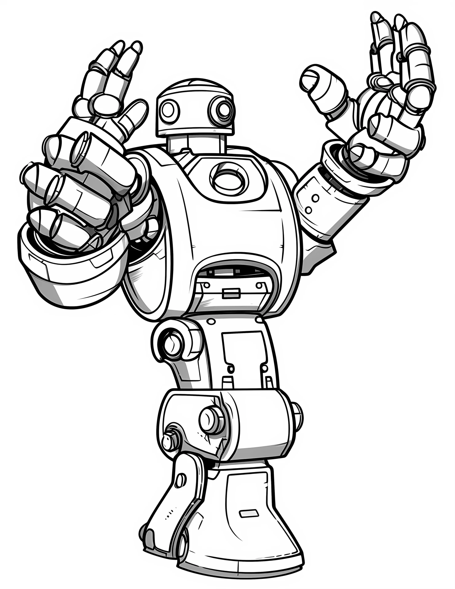 Robotic for kids coloring page on white color background #32571