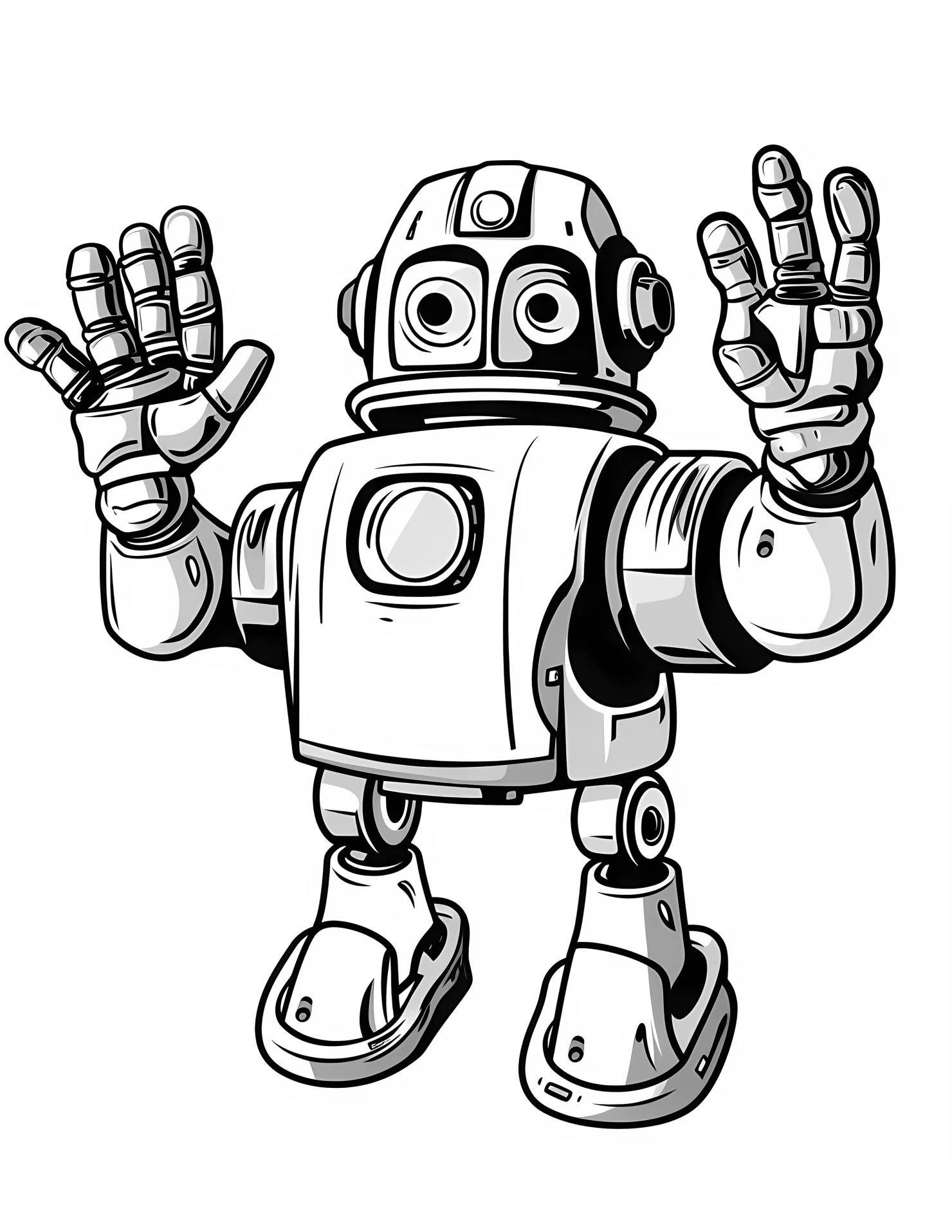 Robotic for kids coloring page on white color background #32572
