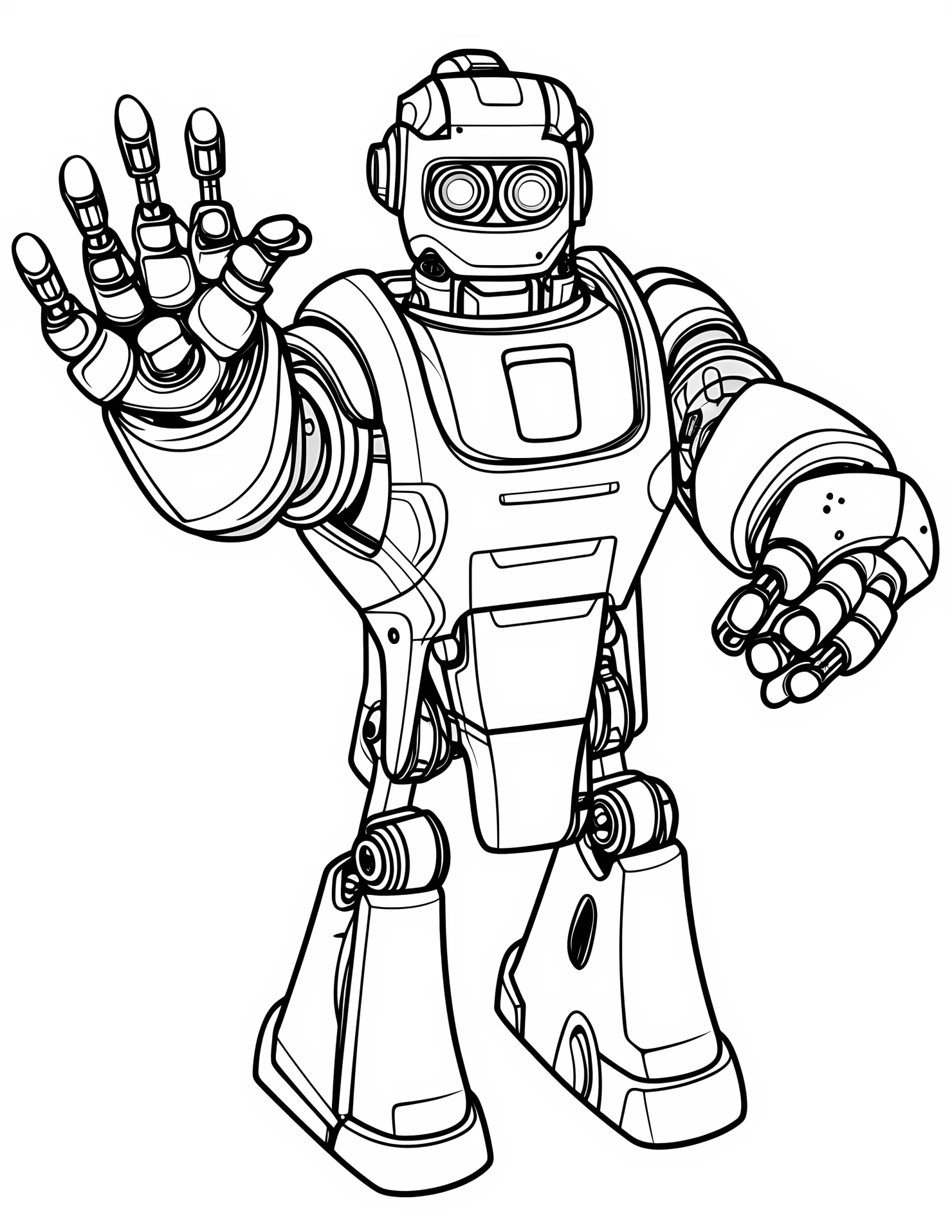 Robotic for kids coloring page on white color background #32573