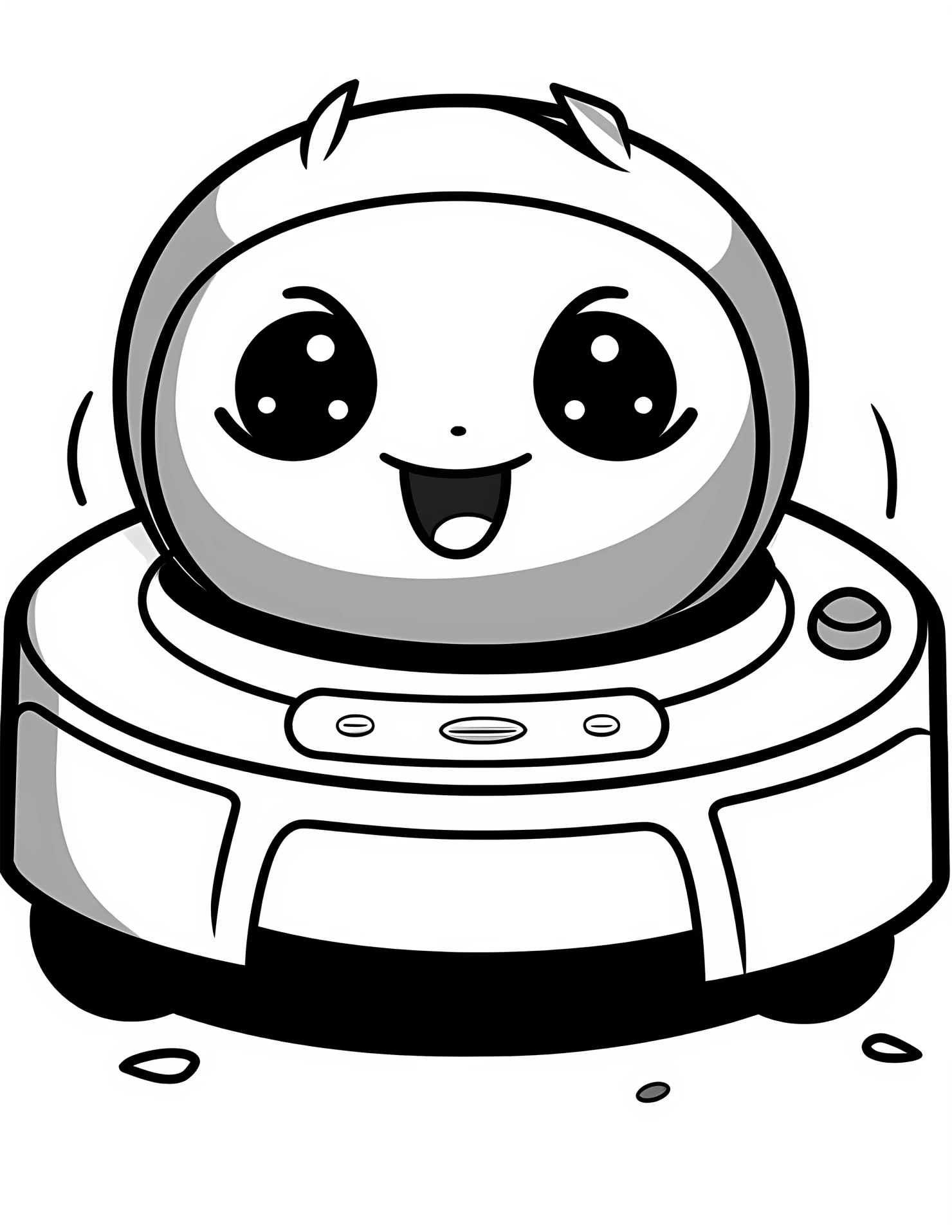 Roomba for kids coloring page on white color background #32585