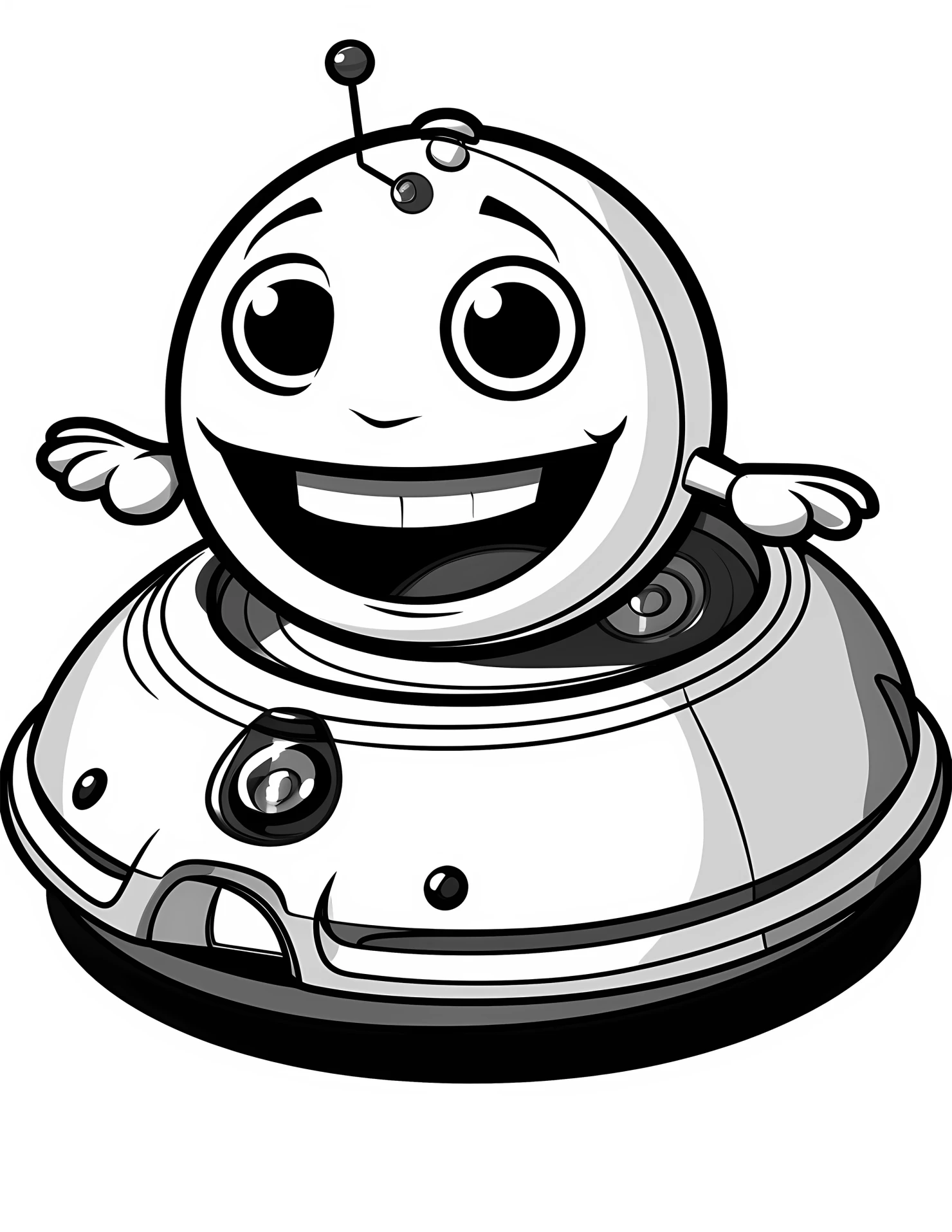 Roomba for kids coloring page on white color background #32586