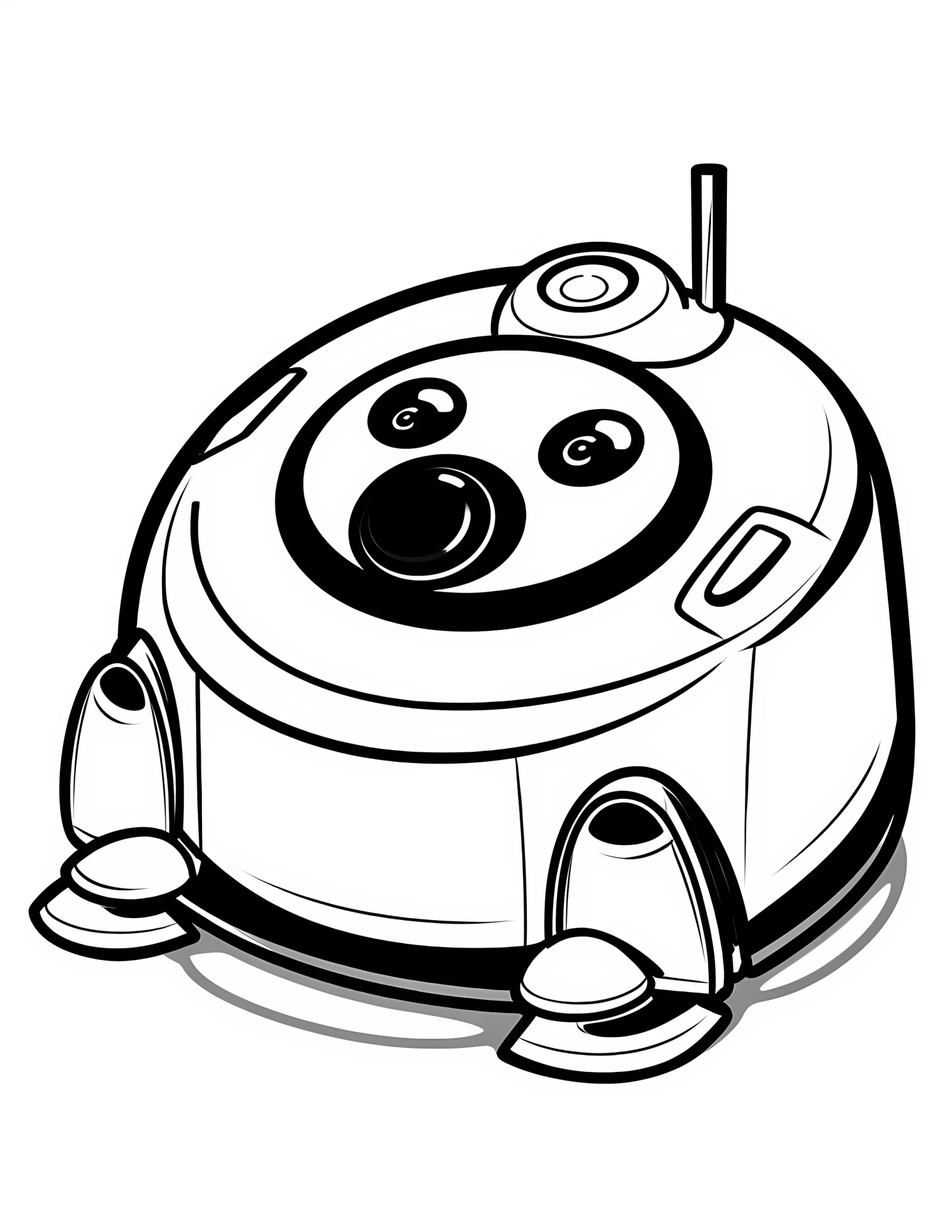 Roomba for kids coloring page on white color background #32587