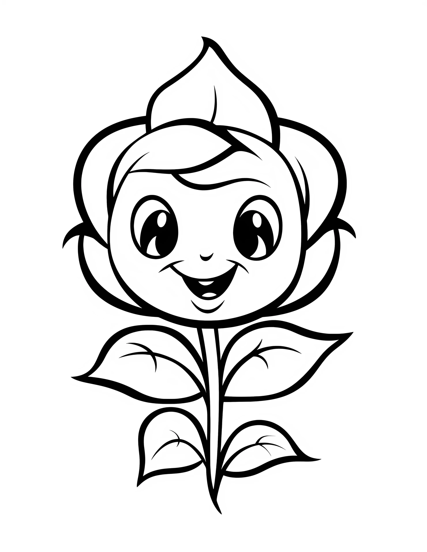 Roses for kids coloring page on white color background #32589
