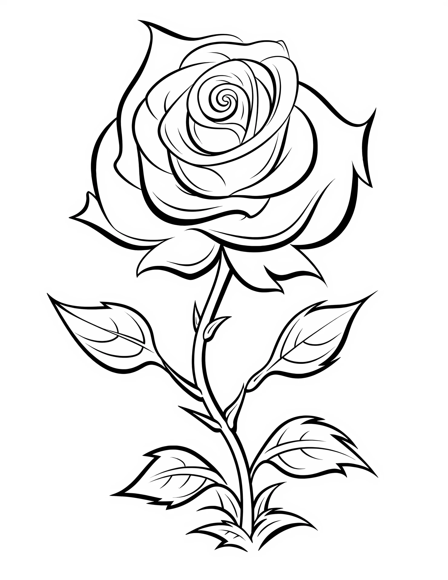 Roses for kids coloring page on white color background #32594