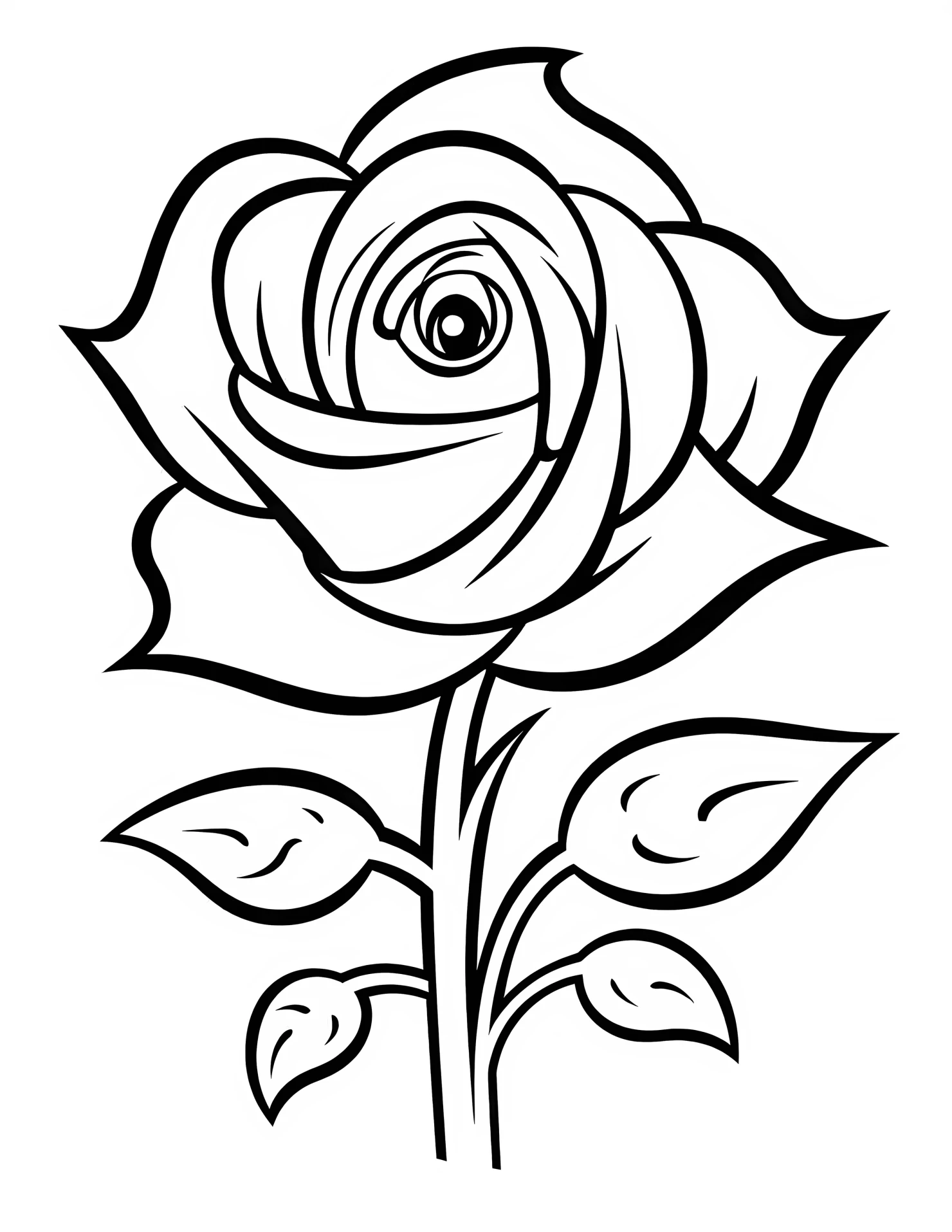 Roses for kids coloring page on white color background #32595