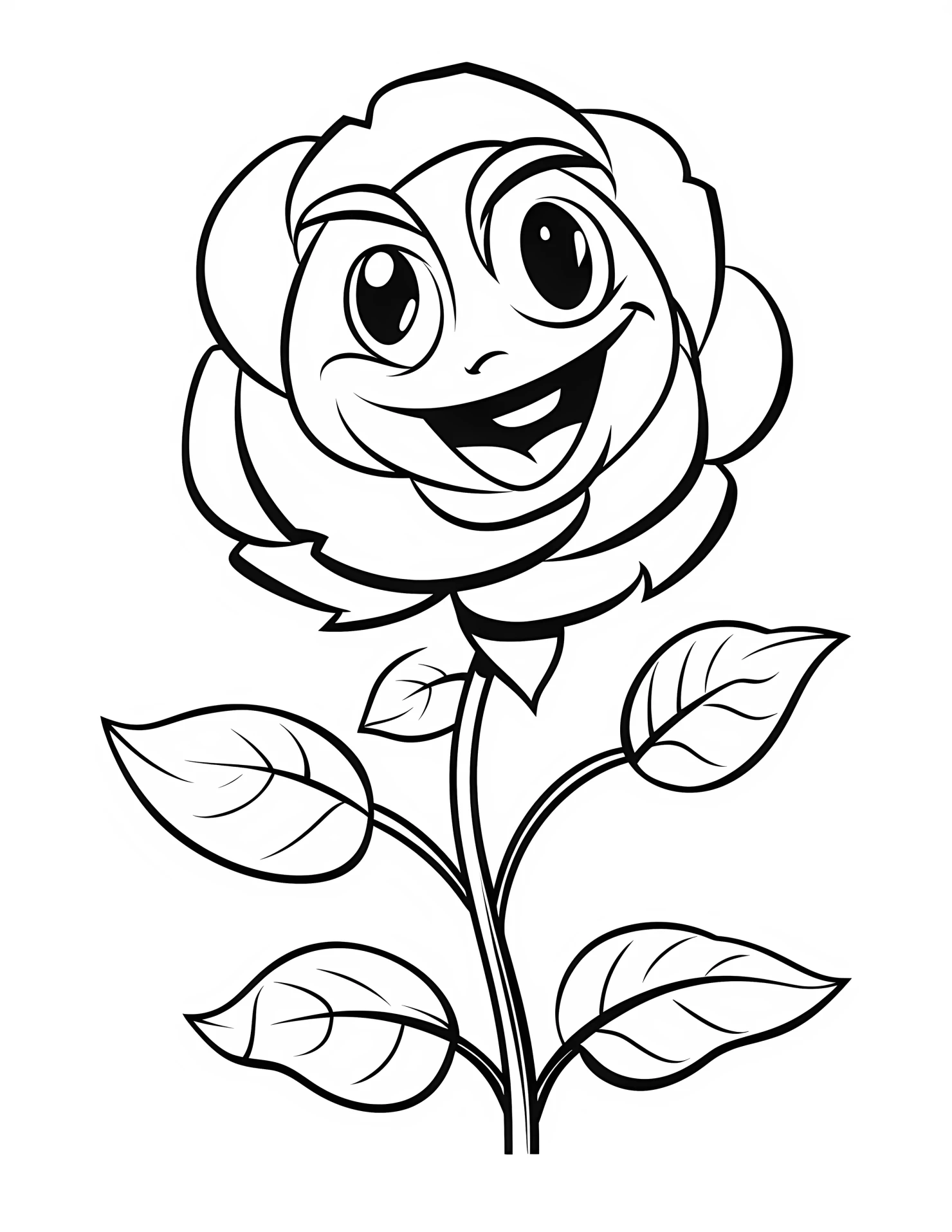 Roses for kids coloring page on white color background #32598