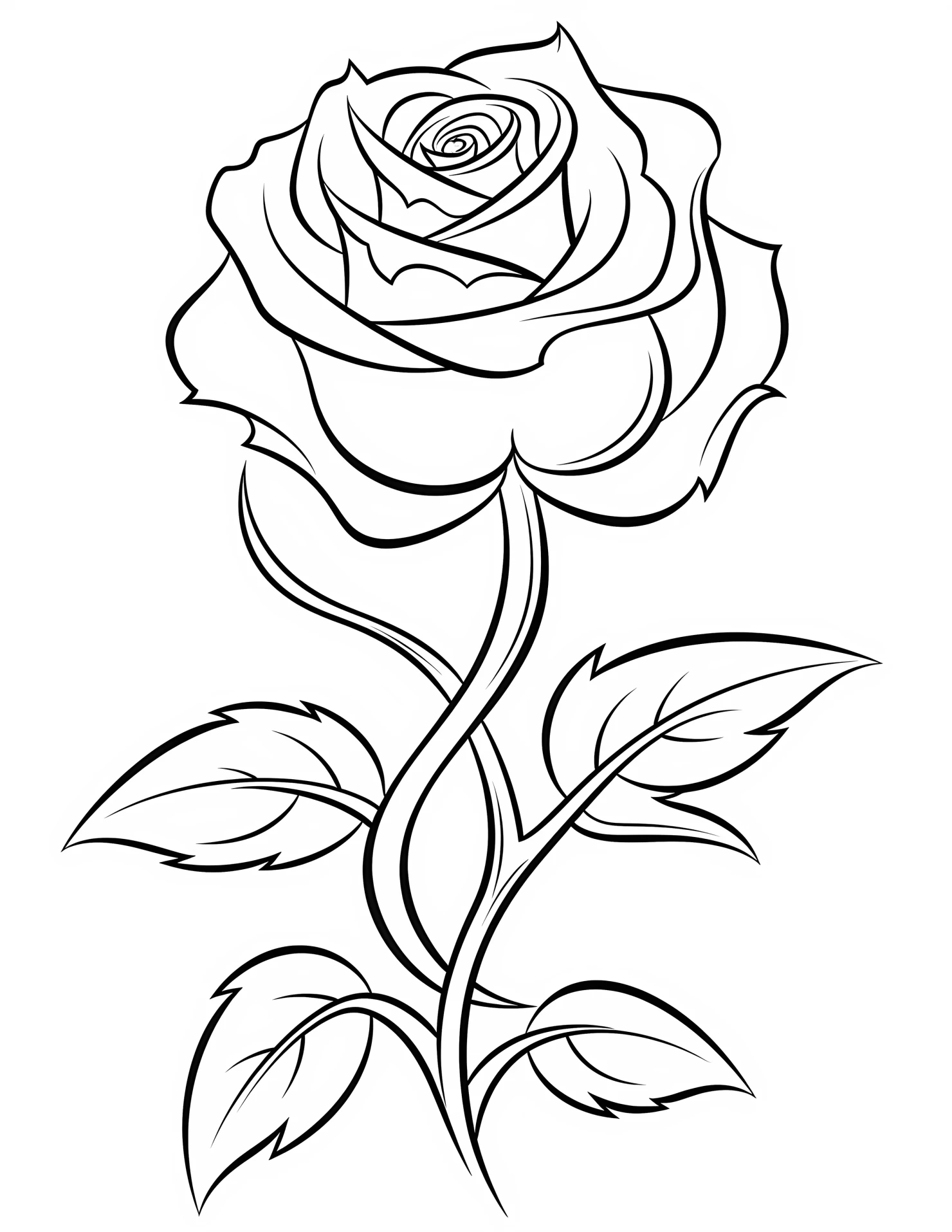 Roses for kids coloring page on white color background #32600