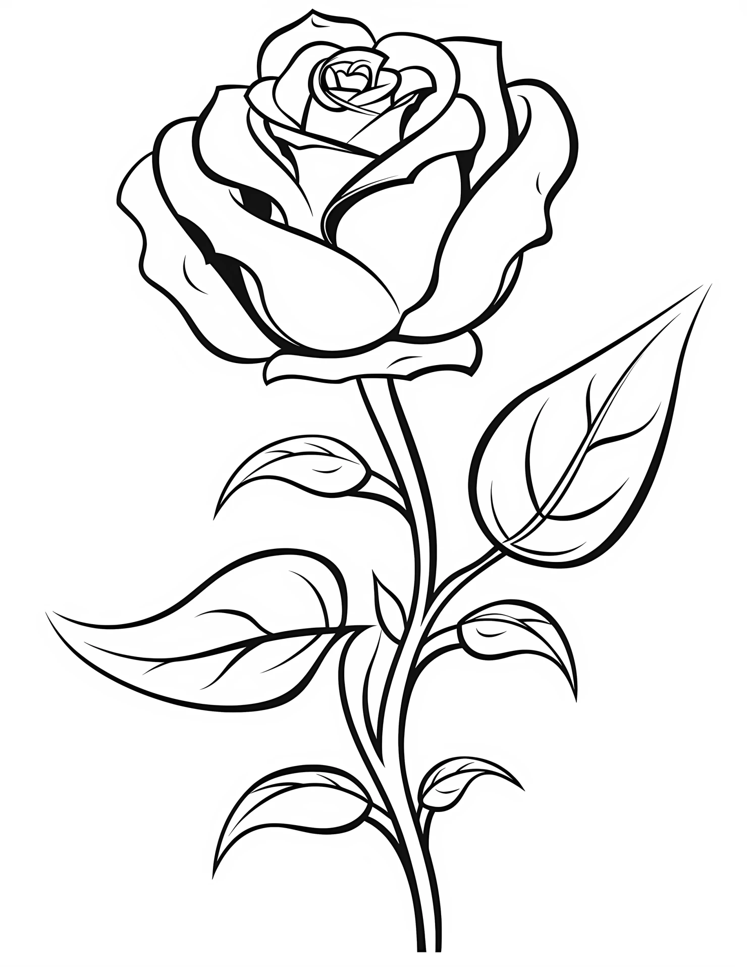 Roses for kids coloring page on white color background #32601