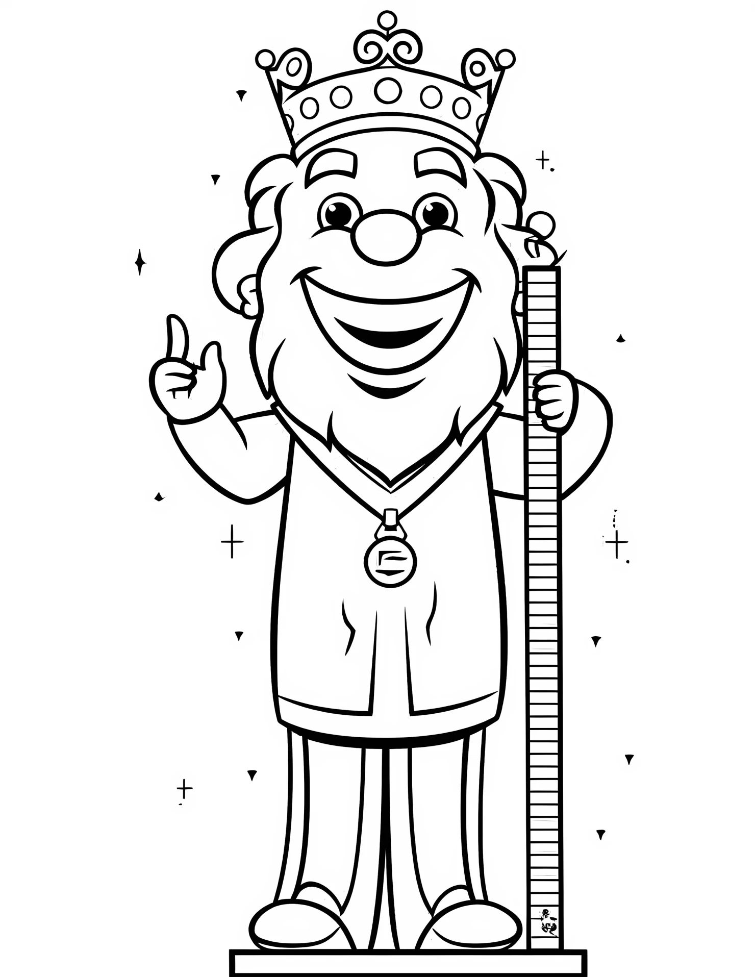 King for kids coloring page on white color background #32605
