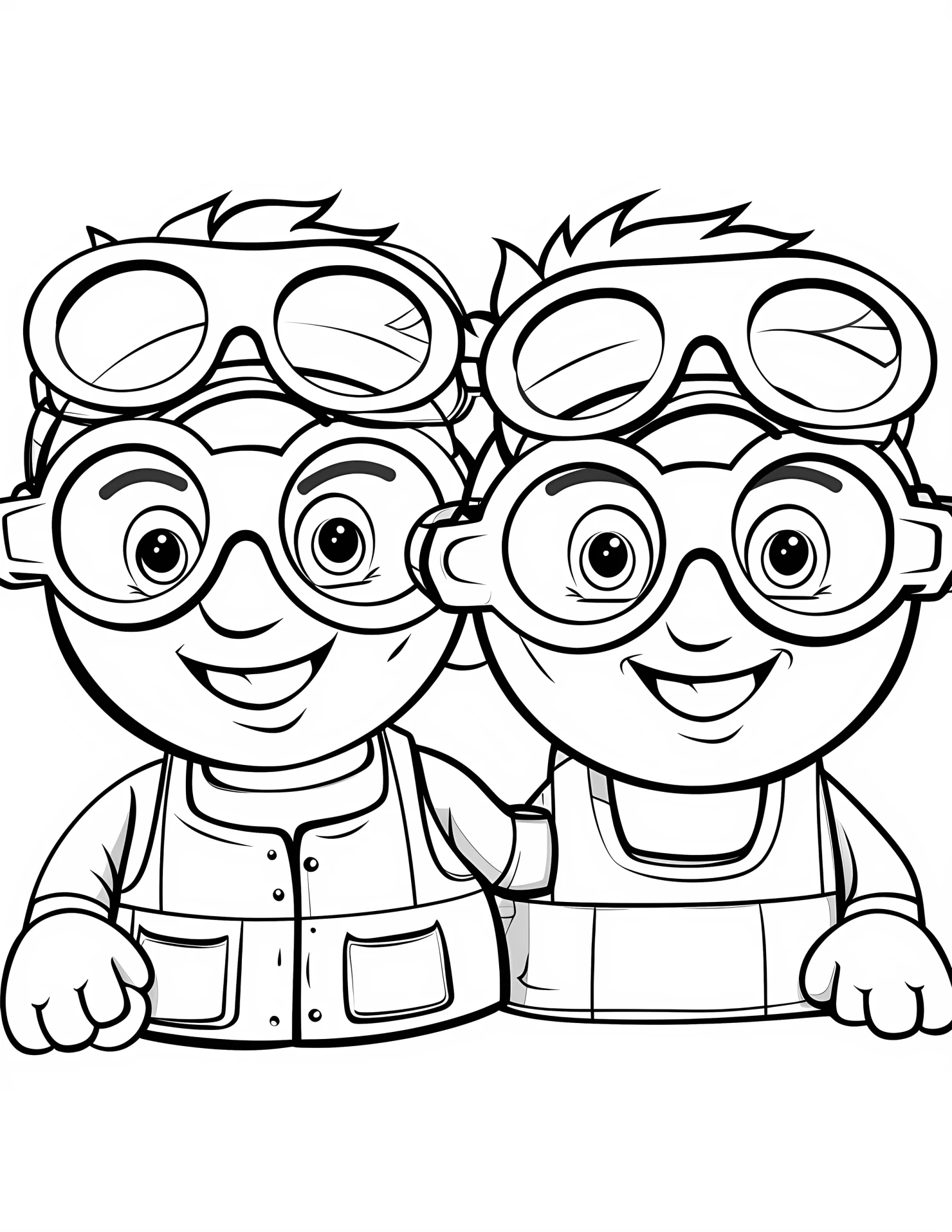 Safety goggles for kids coloring page on white color background #32612