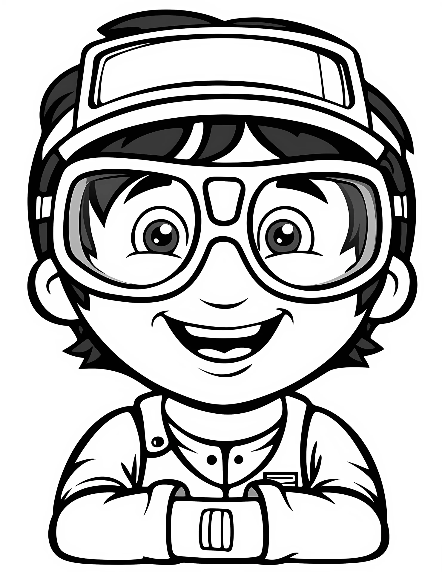 Safety goggles for kids coloring page on white color background #32613