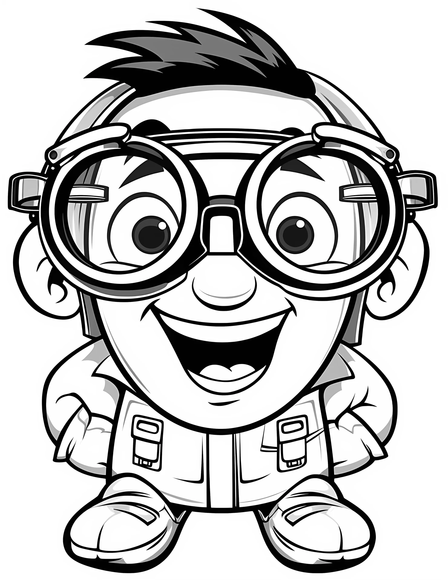 Safety goggles for kids coloring page on white color background #32614