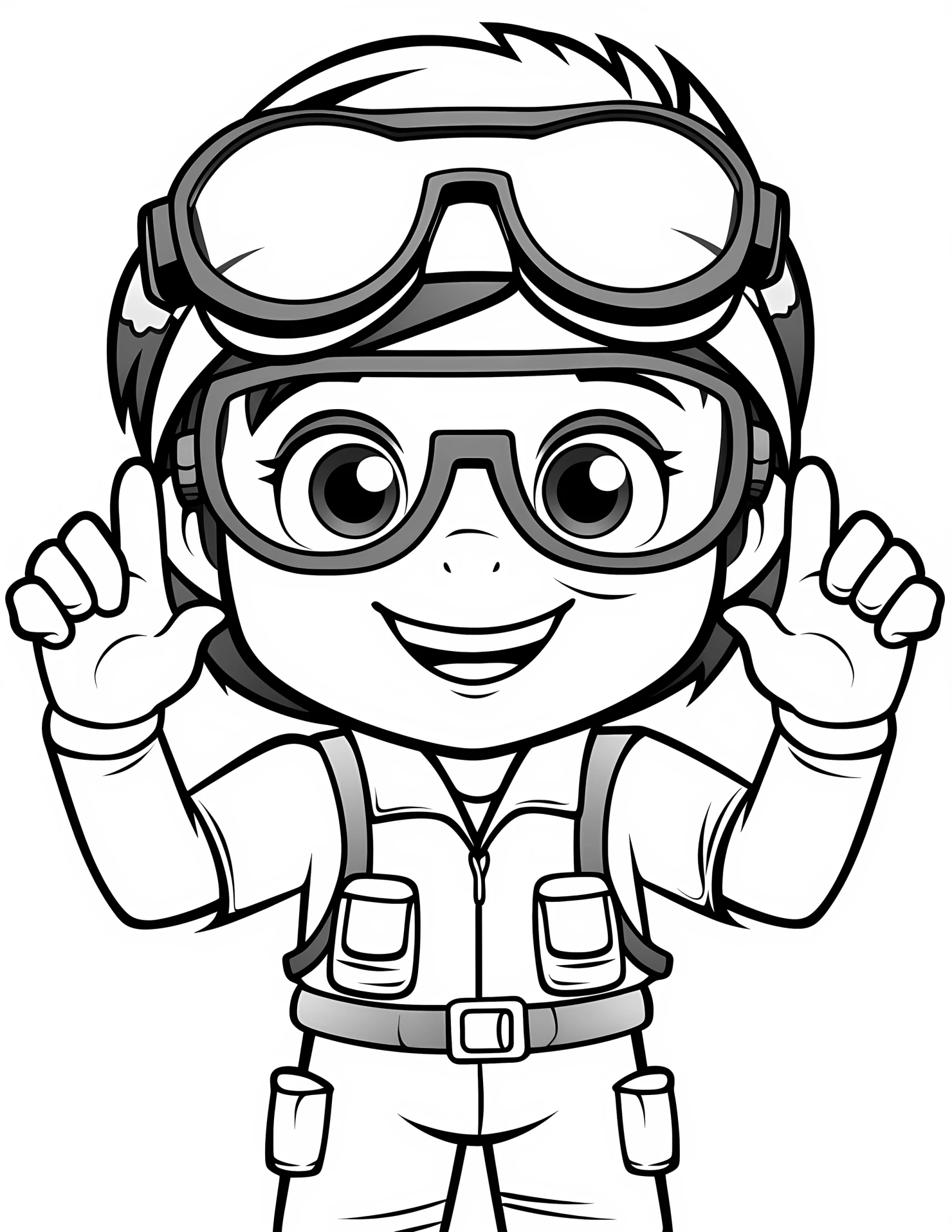 Safety goggles for kids coloring page on white color background #32615