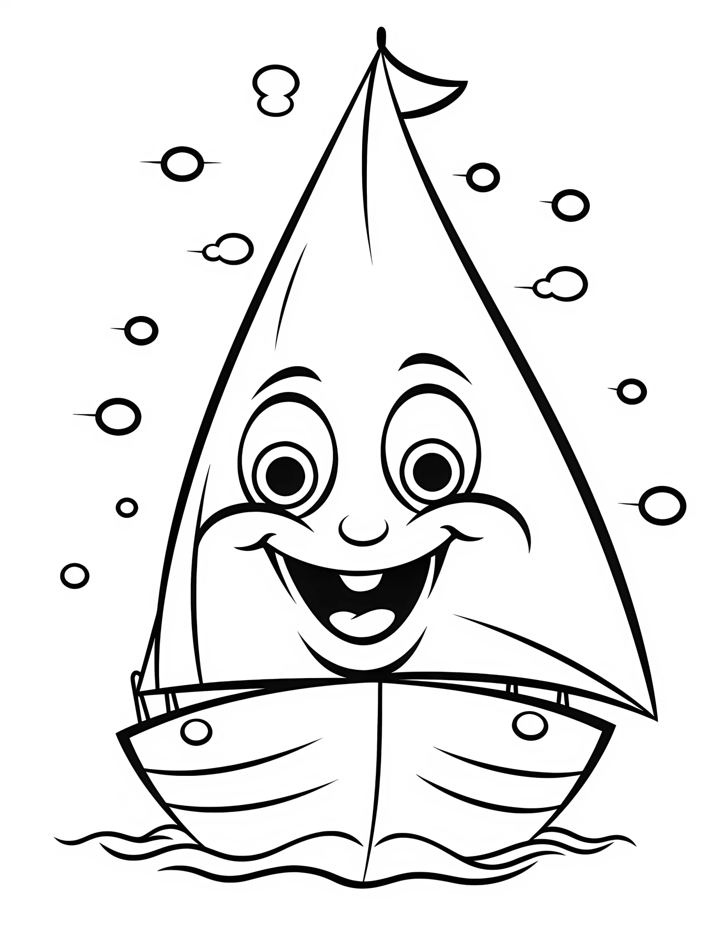 Sailboat for kids coloring page on white color background #32618