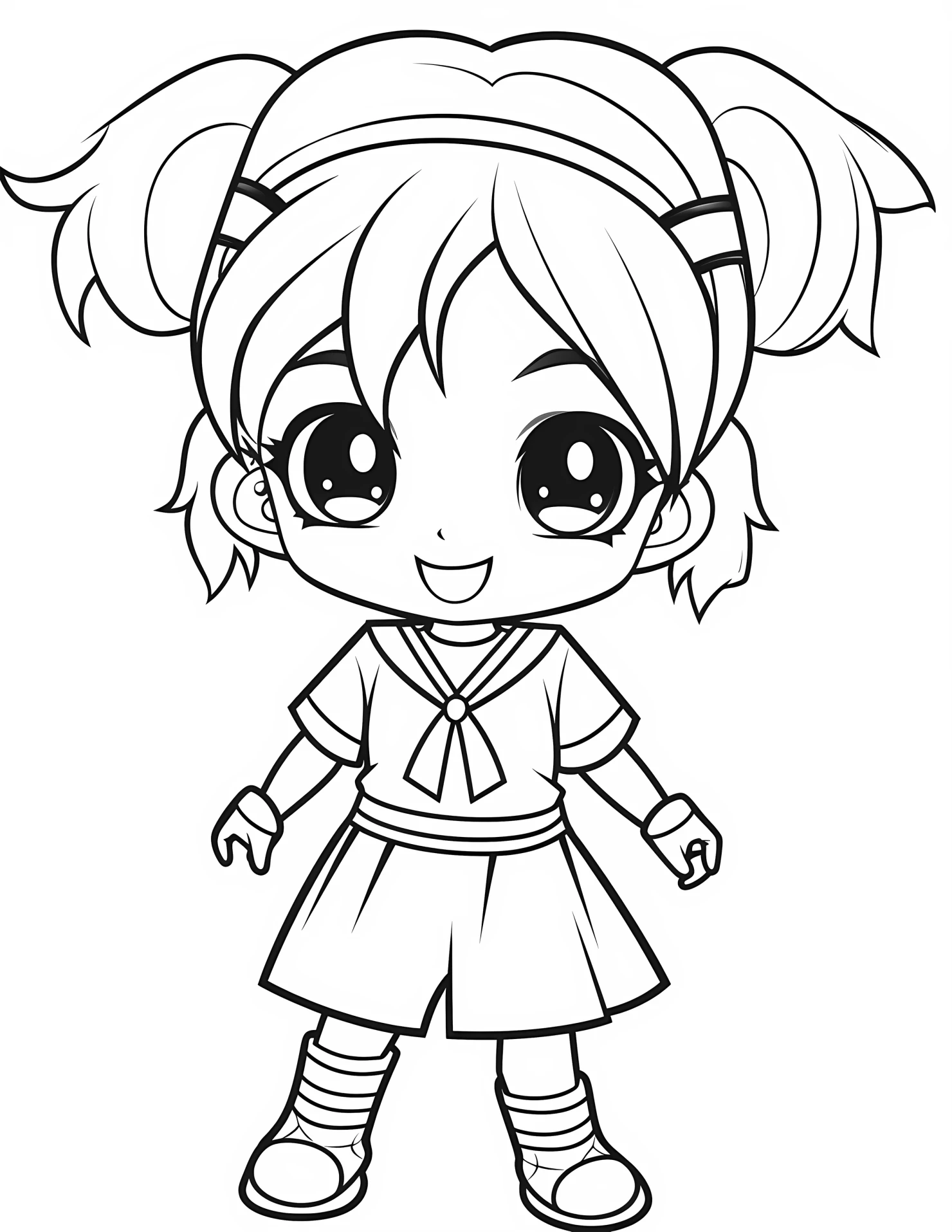 Sailor Moon for kids coloring page on white color background #32623